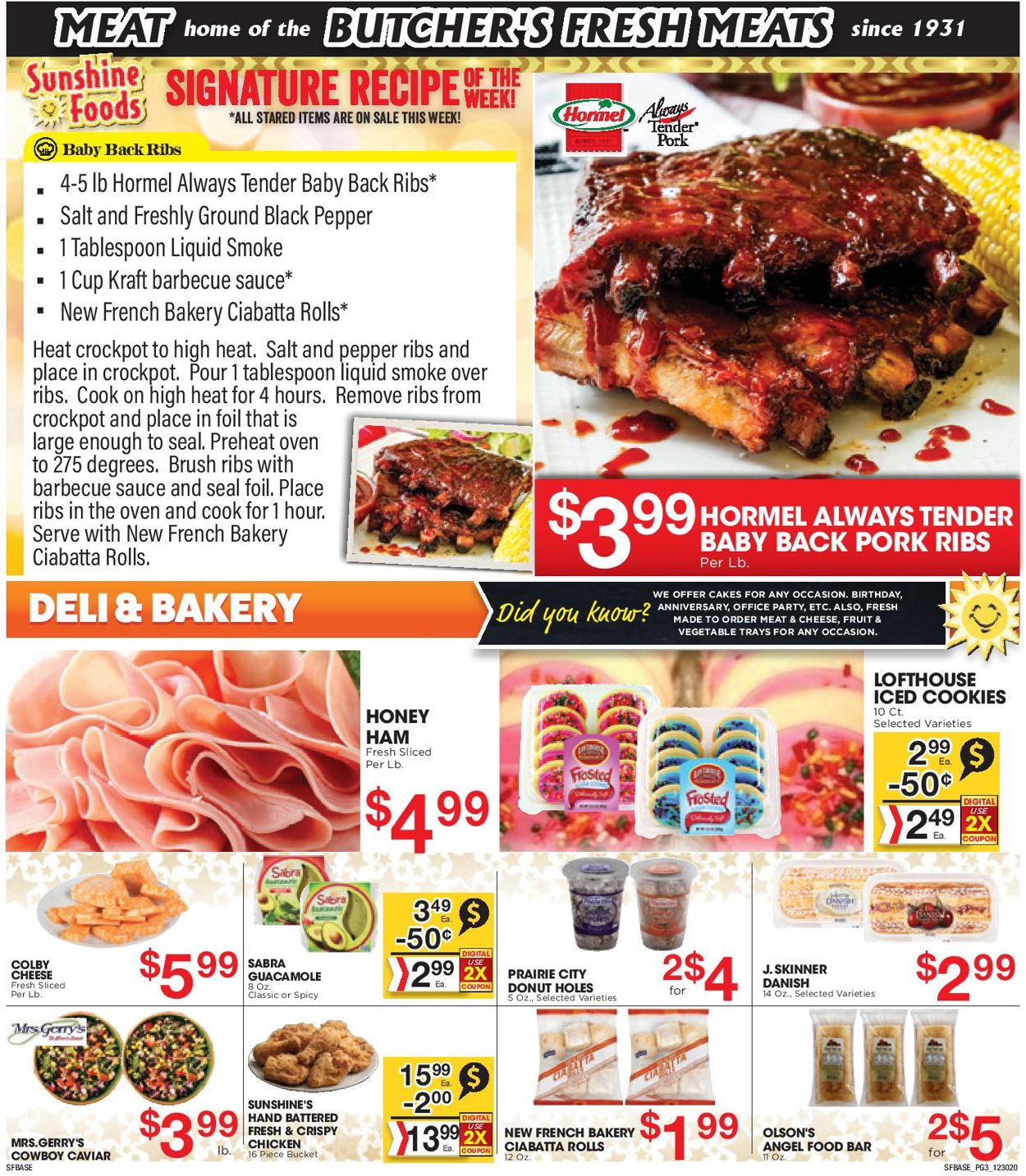 Sunshine Foods Ad from 12/30/2020