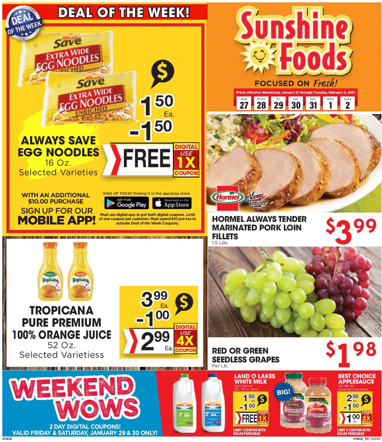 Sunshine Foods Ad from 01/27/2021