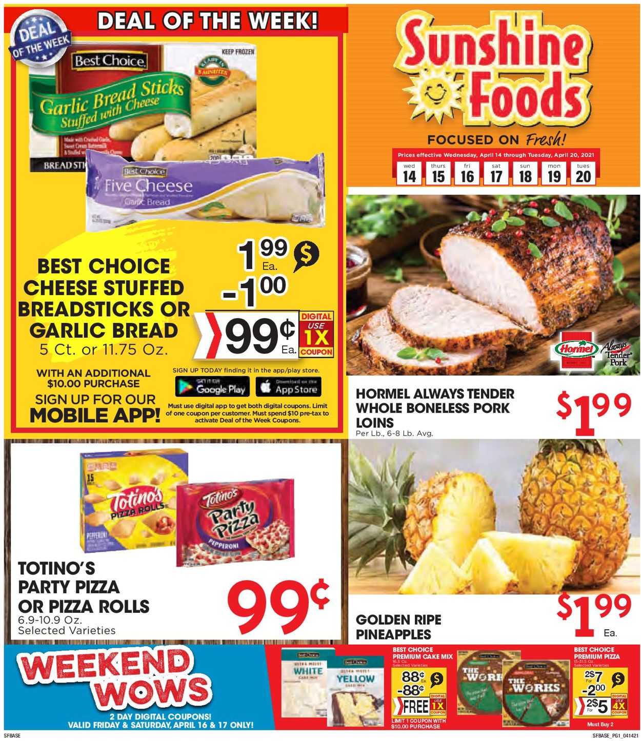 Sunshine Foods Ad from 04/14/2021