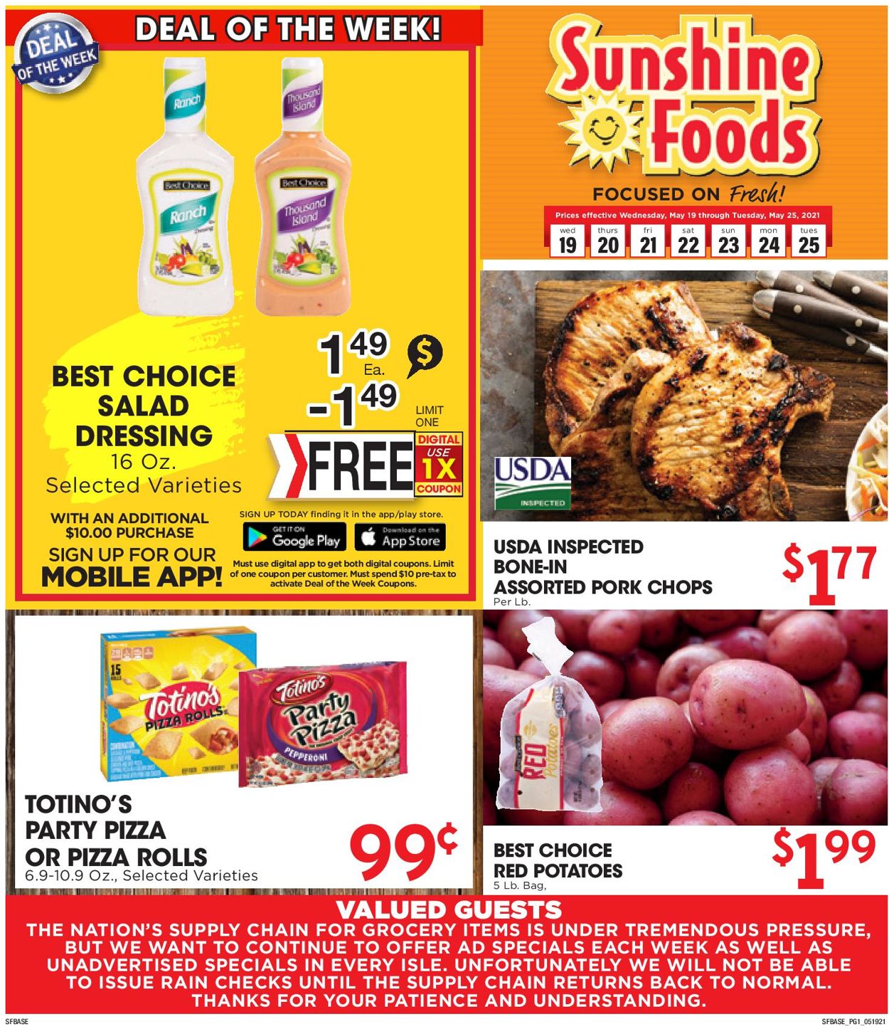Sunshine Foods Ad from 05/19/2021