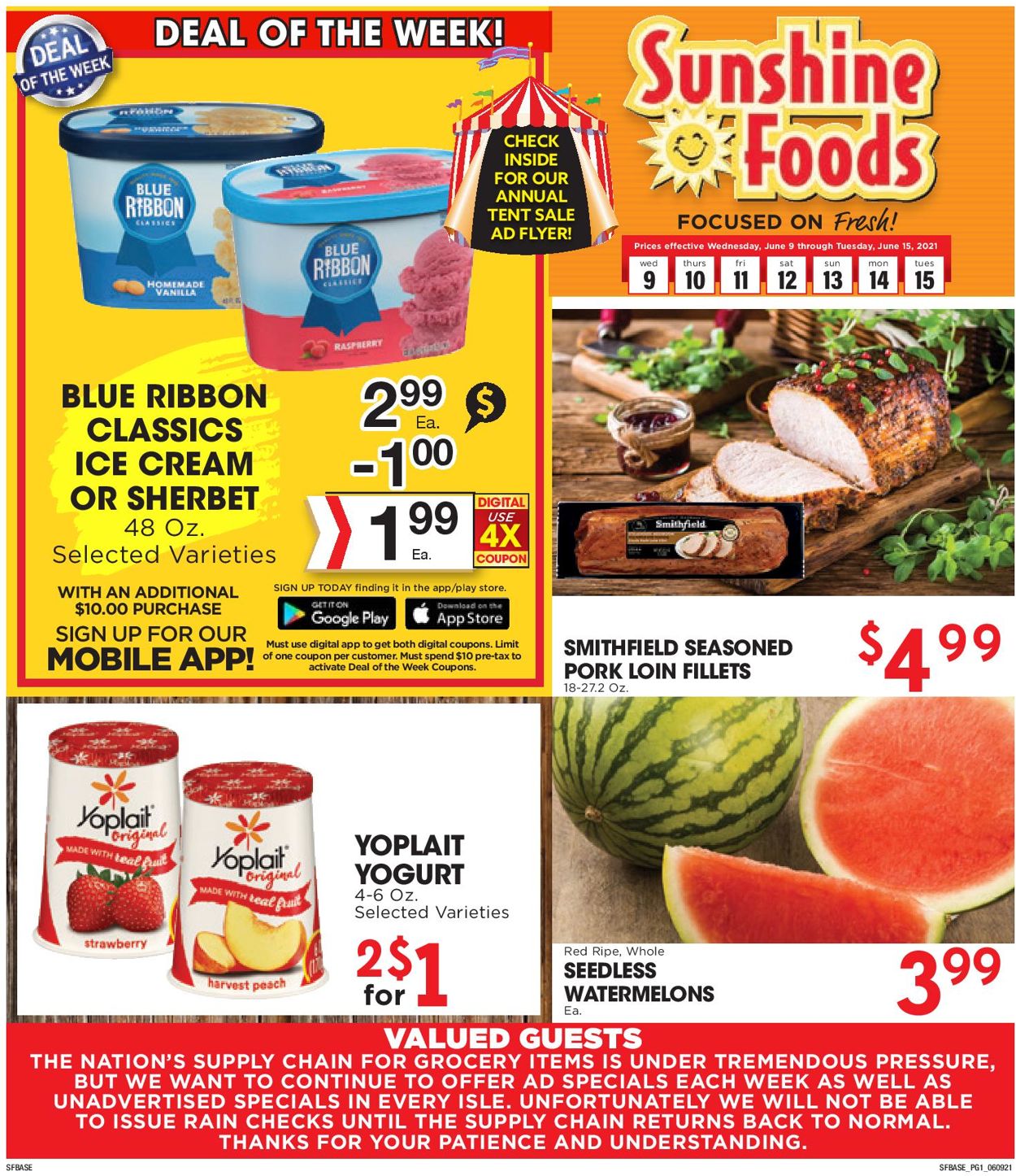 Sunshine Foods Ad from 06/09/2021