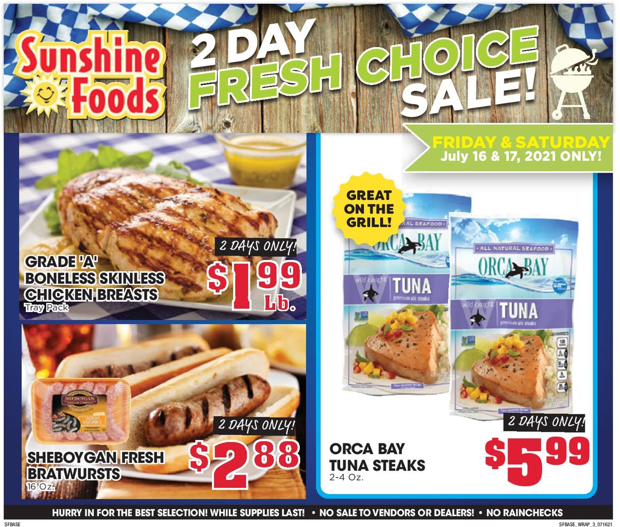 Sunshine Foods Ad from 07/14/2021
