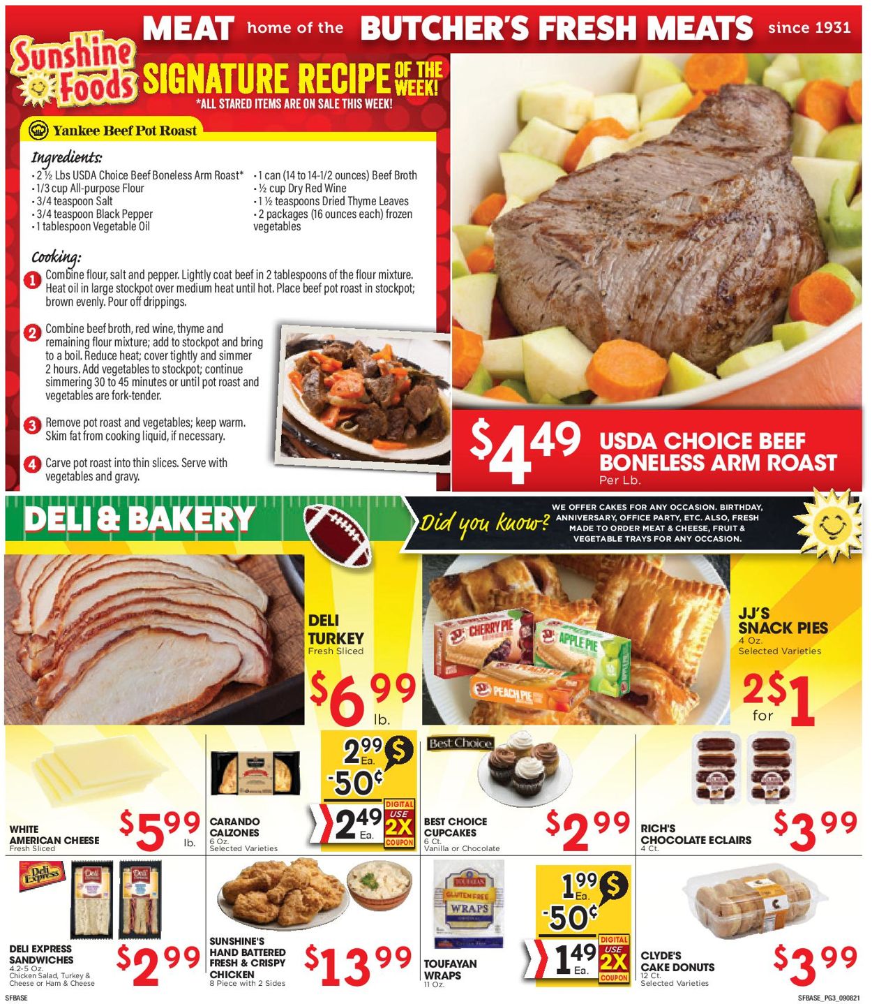 Sunshine Foods Ad from 09/08/2021