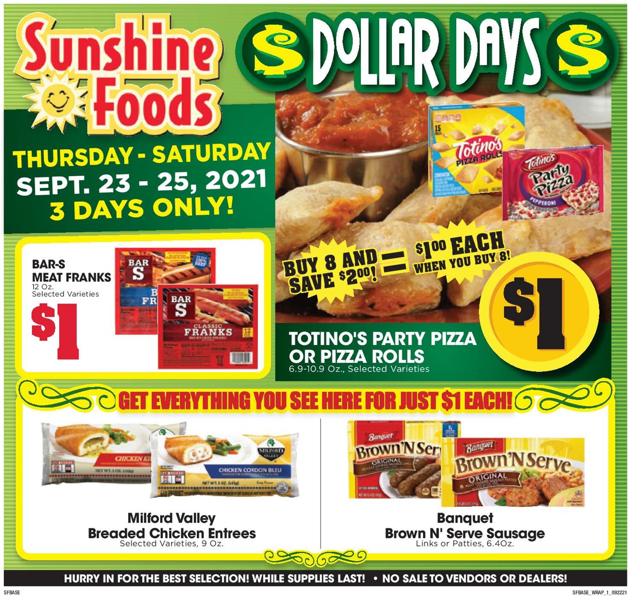 Sunshine Foods Ad from 09/22/2021