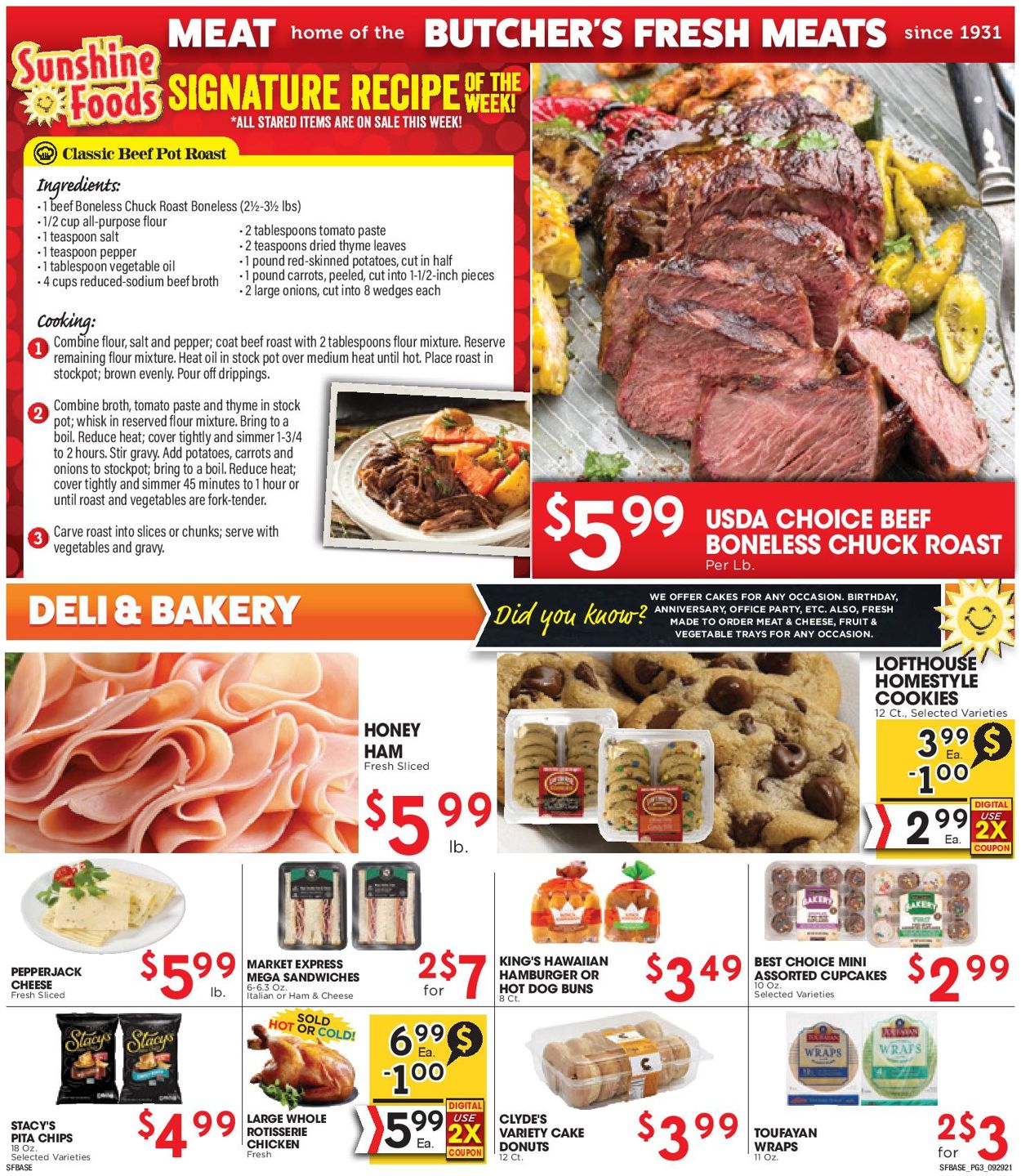 Sunshine Foods Ad from 09/29/2021