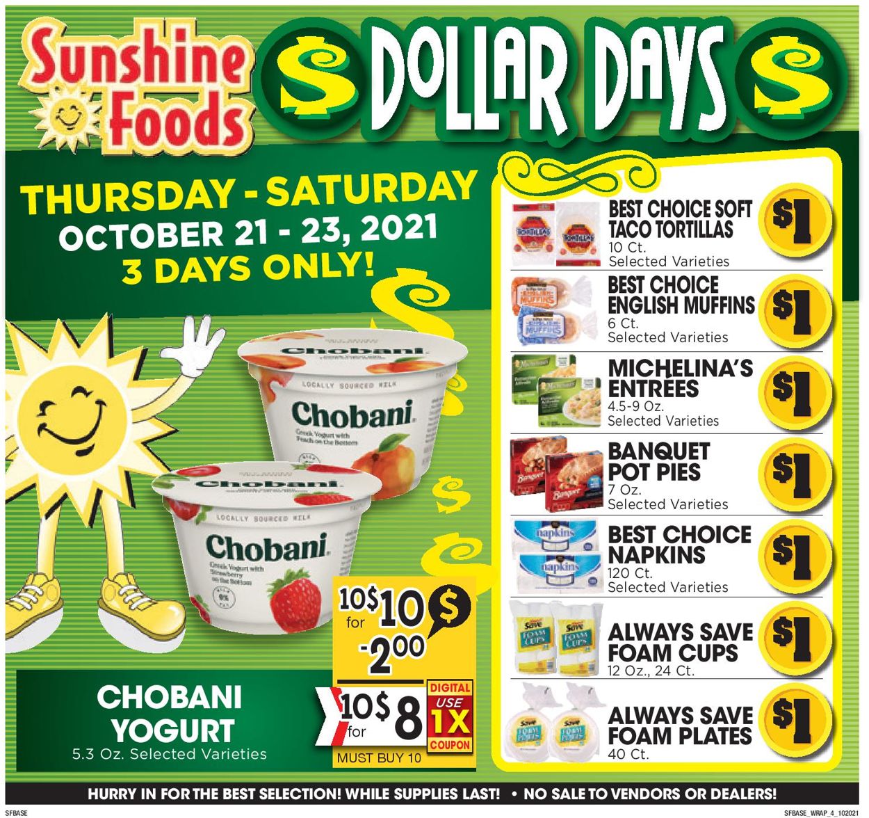 Sunshine Foods Ad from 10/20/2021