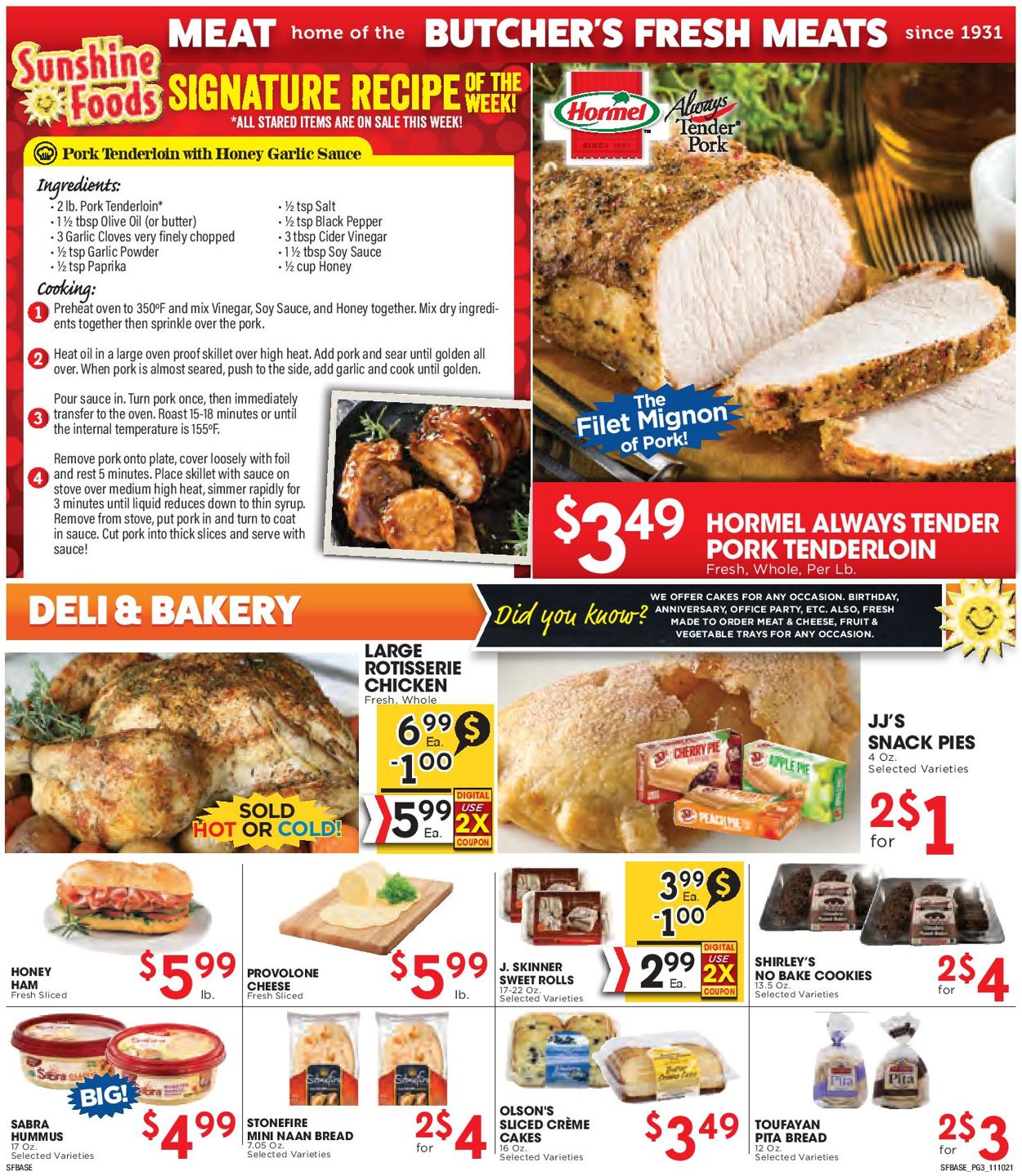 Sunshine Foods Ad from 11/10/2021