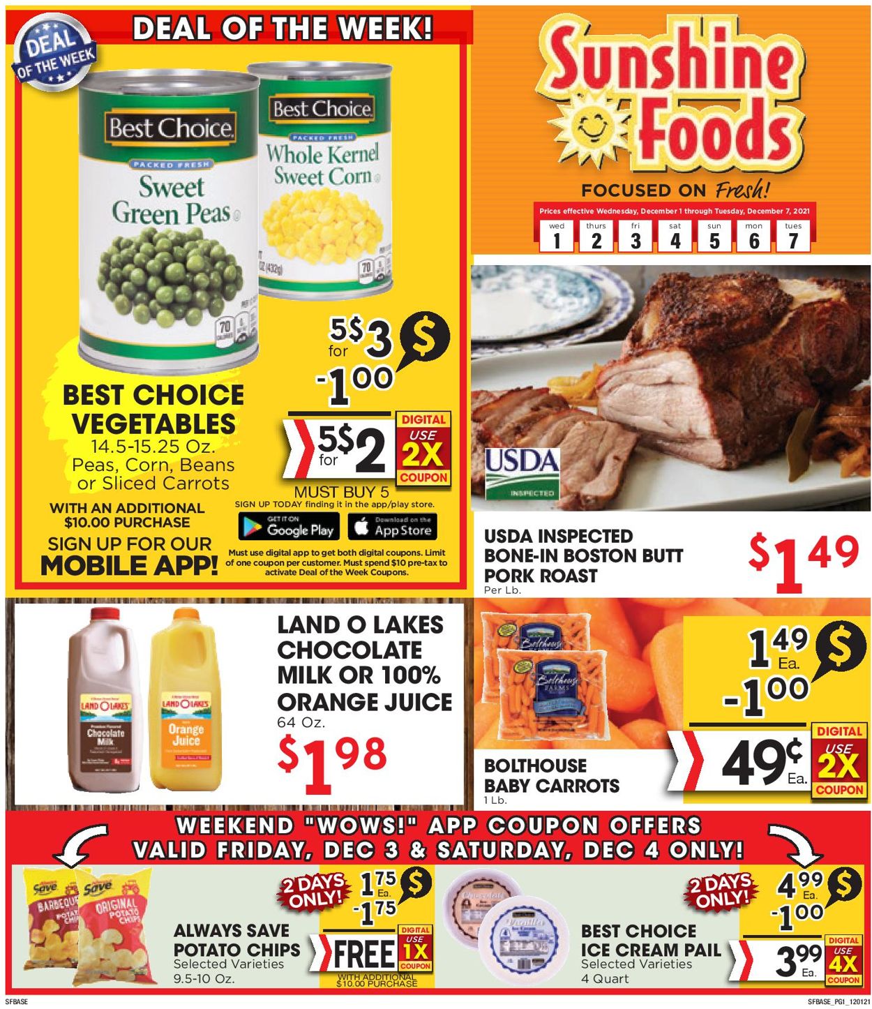 Sunshine Foods Ad from 12/01/2021