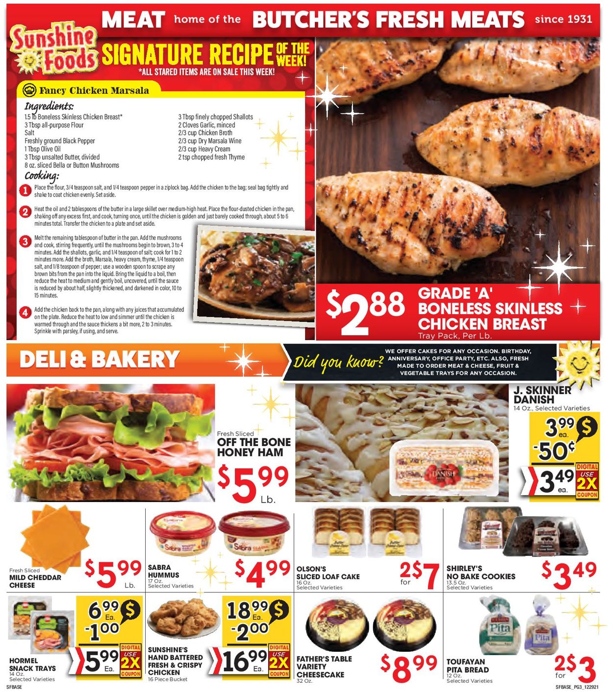 Sunshine Foods Ad from 12/29/2021
