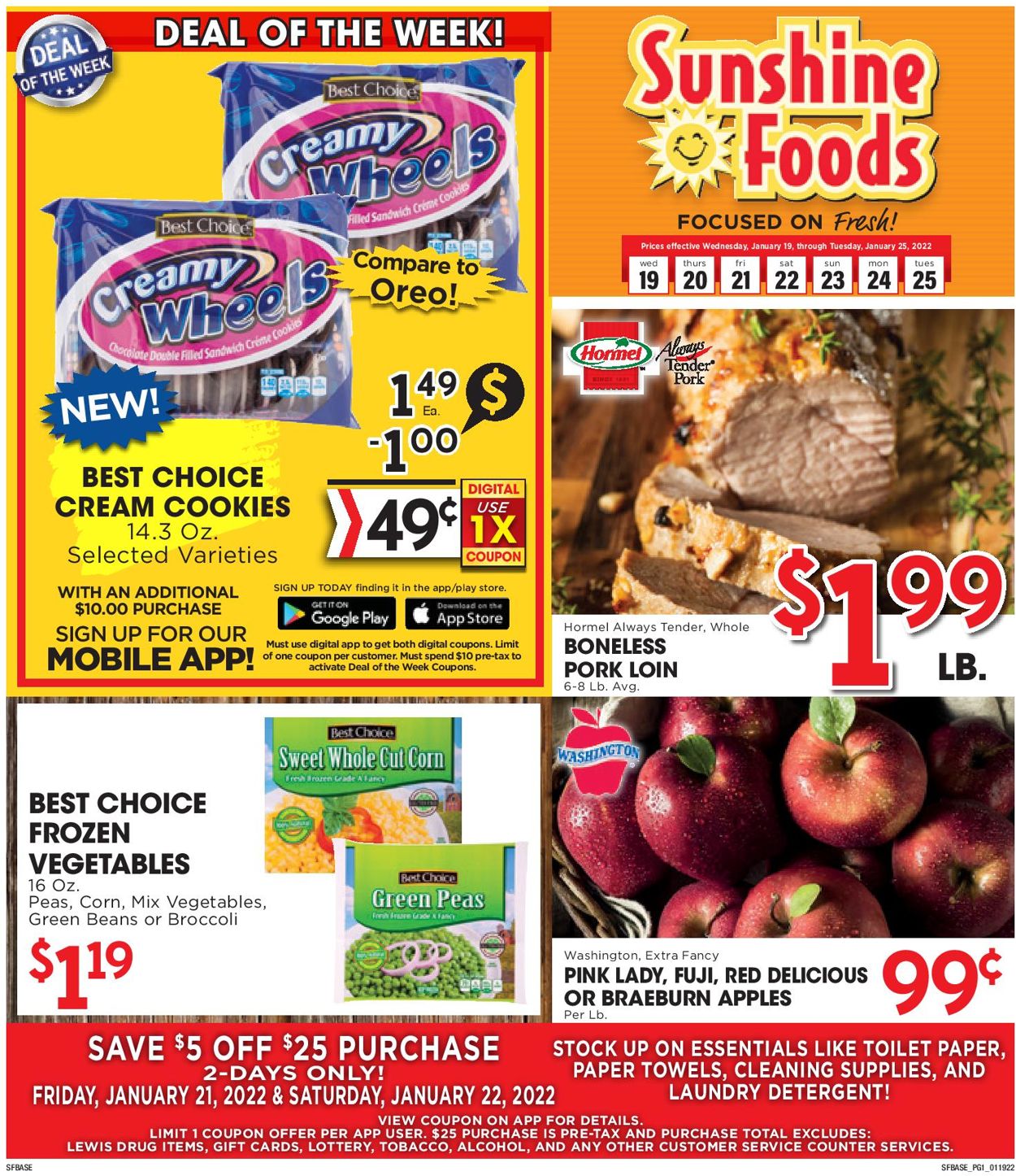 Sunshine Foods Ad from 01/19/2022