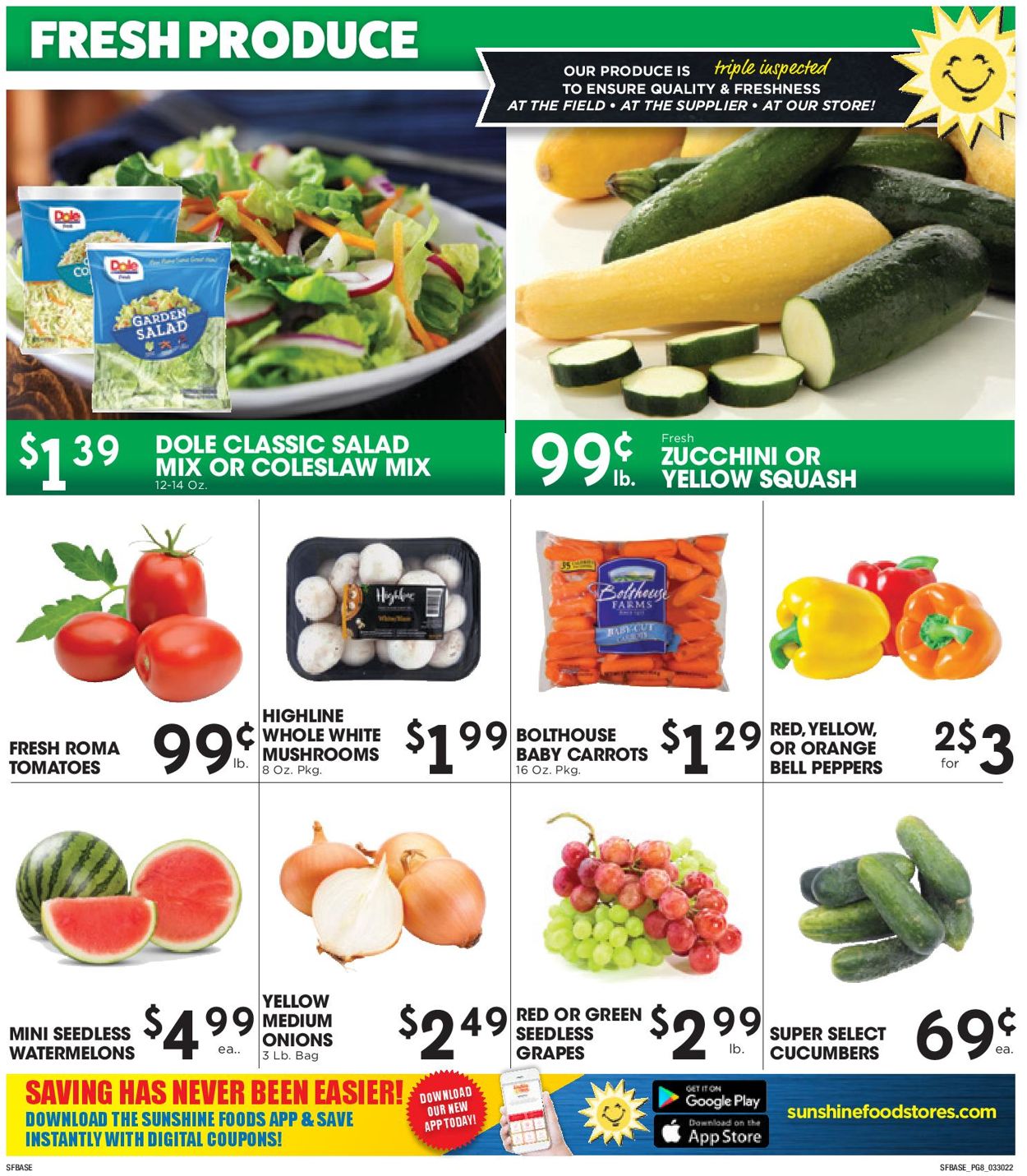 Sunshine Foods Ad from 03/30/2022