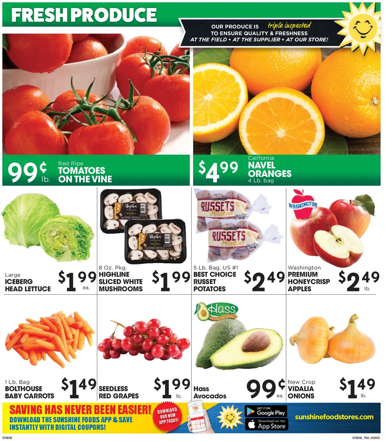 Sunshine Foods Ad from 04/20/2022