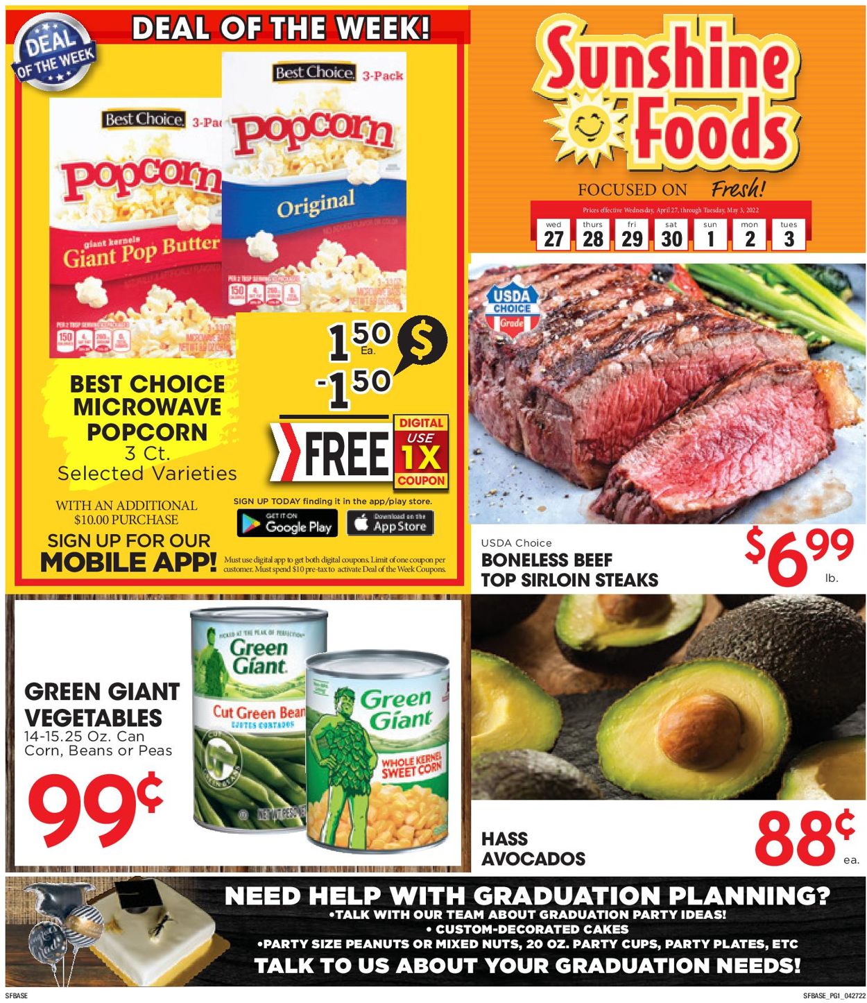 Sunshine Foods Ad from 04/27/2022