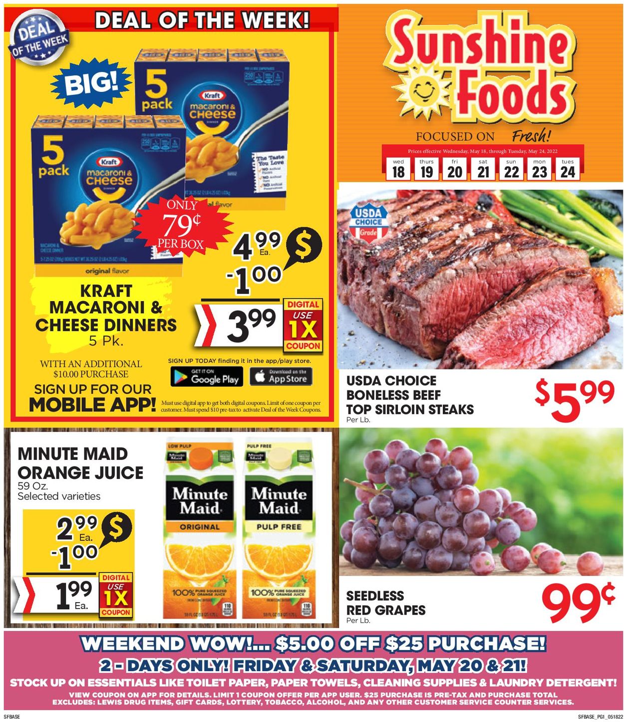 Sunshine Foods Ad from 05/18/2022