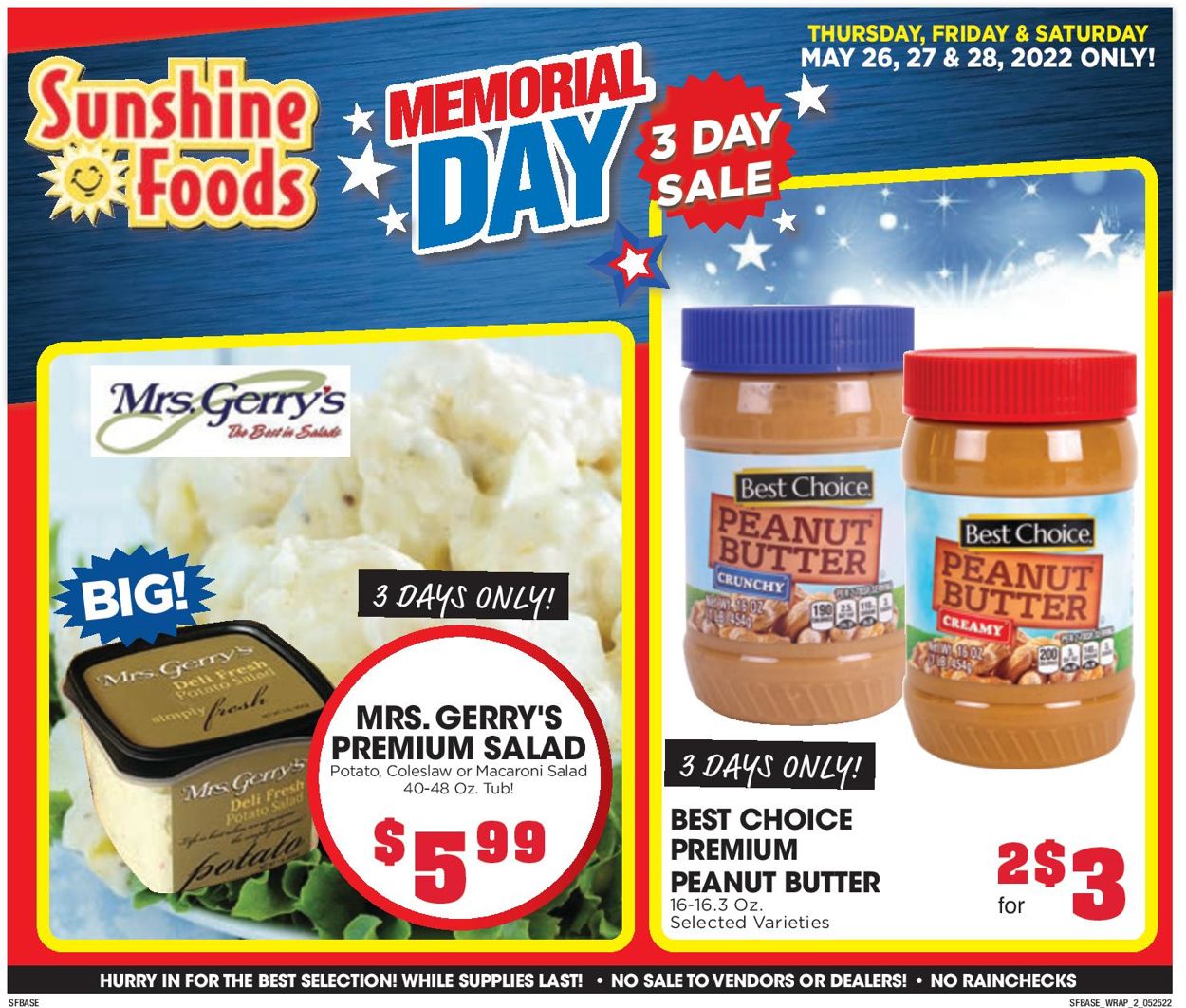 Sunshine Foods Ad from 05/25/2022