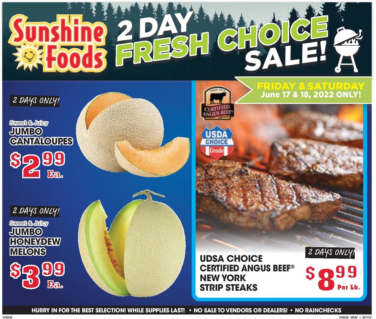 Sunshine Foods Ad from 06/15/2022