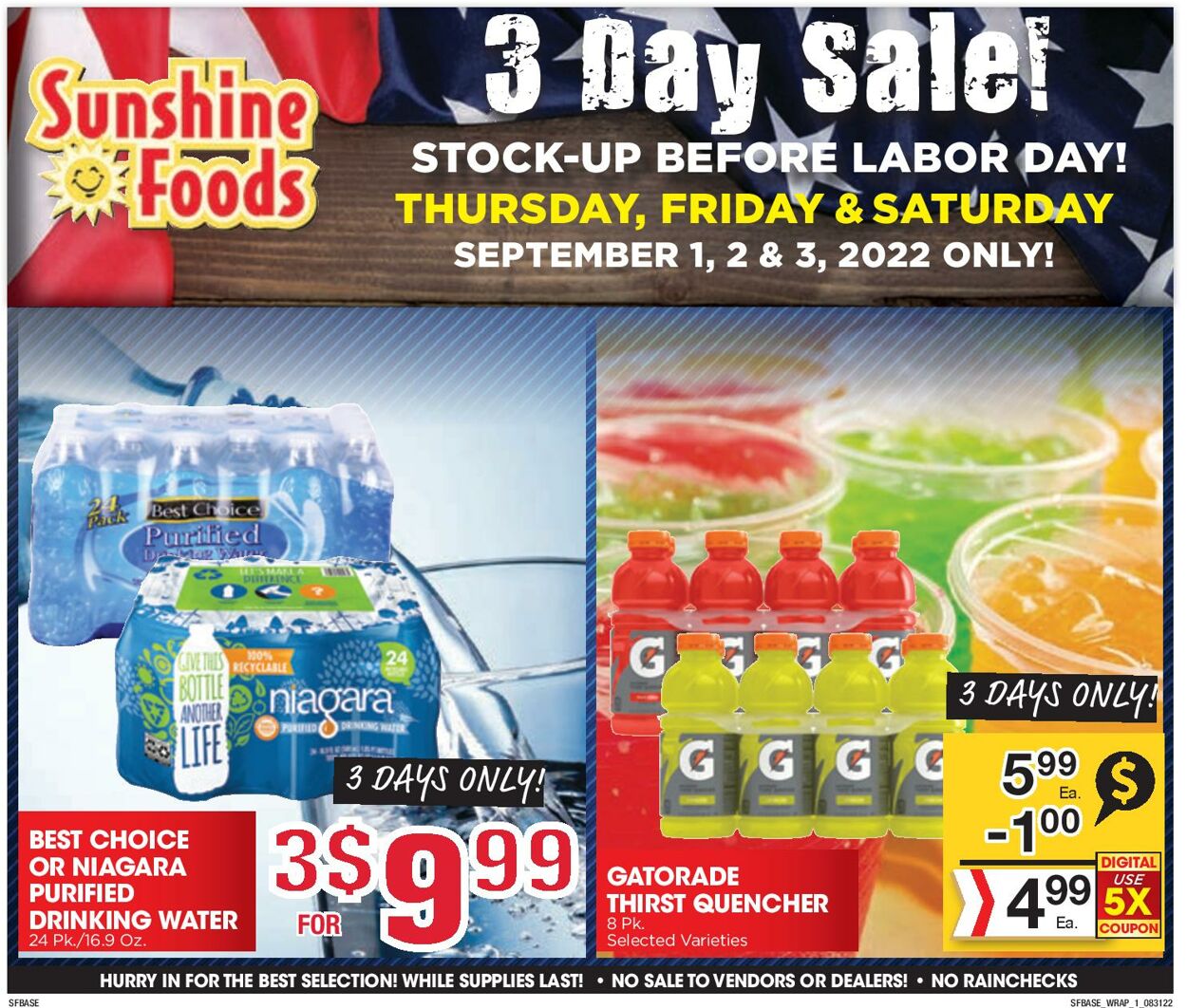 Sunshine Foods Ad from 08/31/2022