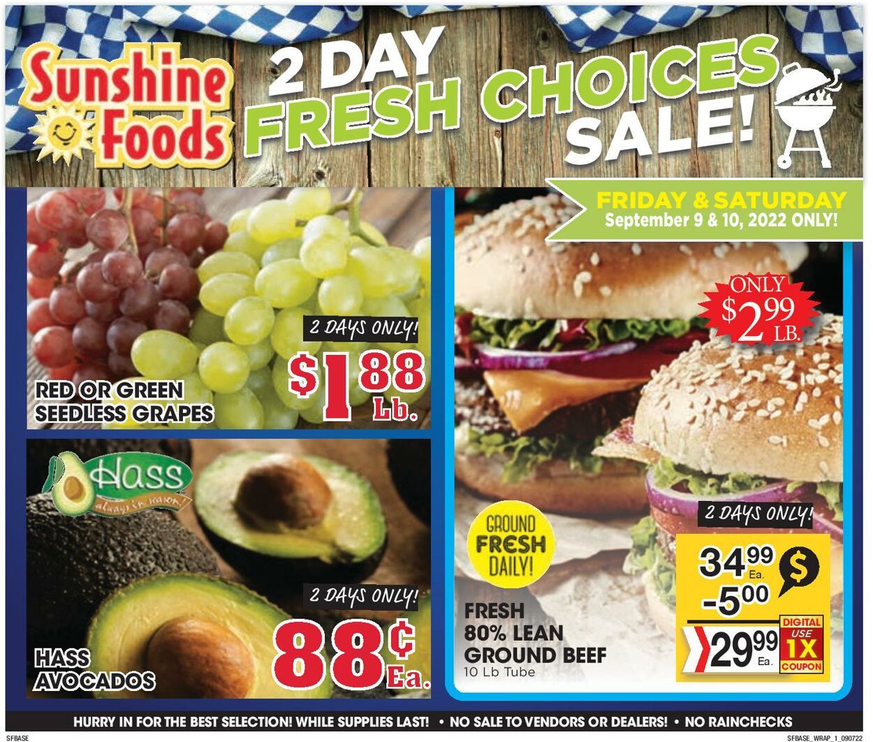 Sunshine Foods Ad from 09/07/2022