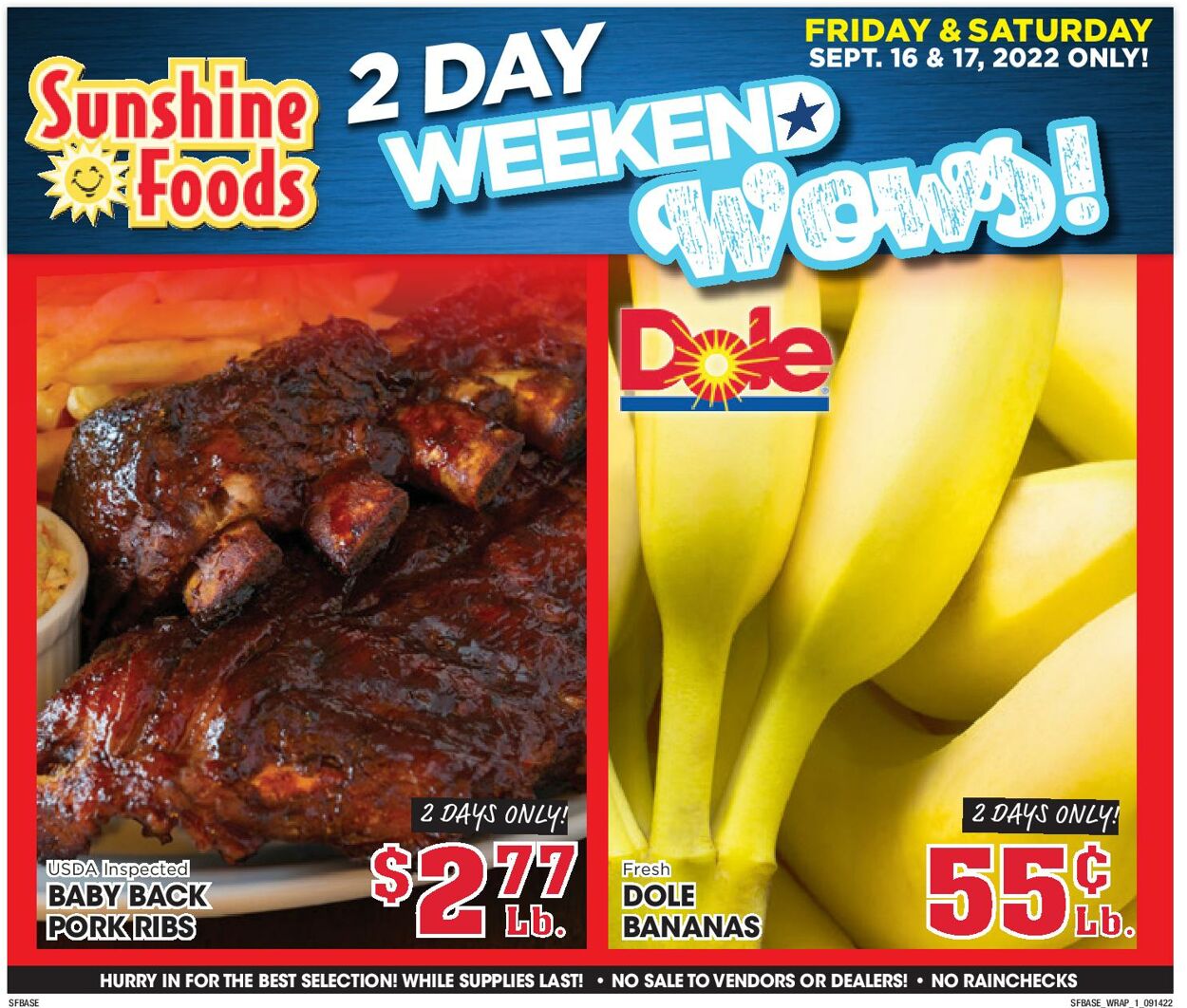 Sunshine Foods Ad from 09/14/2022