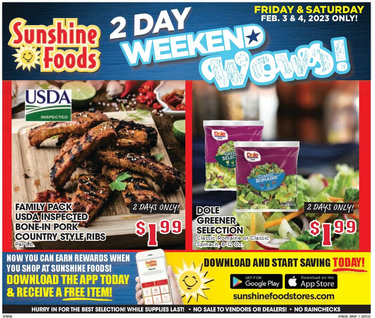 Sunshine Foods Ad from 02/01/2023