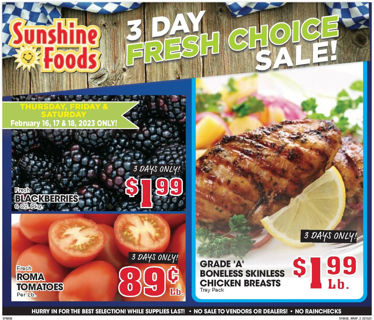 Sunshine Foods Ad from 02/15/2023