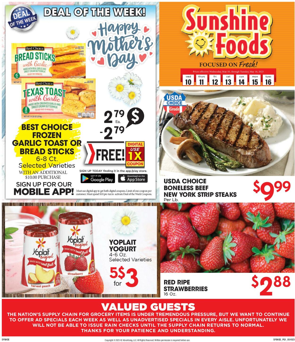 Sunshine Foods Ad from 05/10/2023