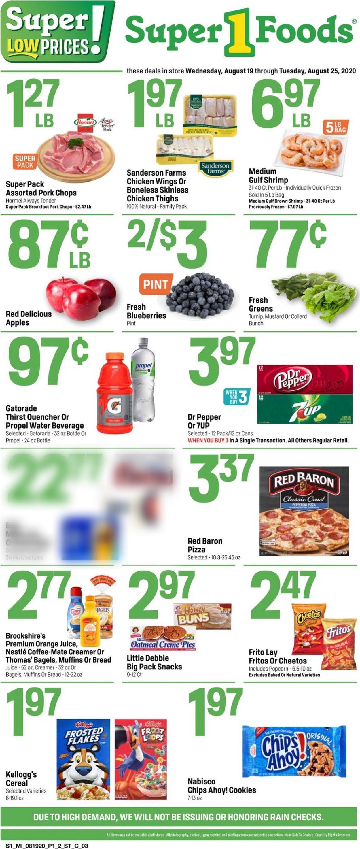 Super 1 Foods Ad from 08/19/2020