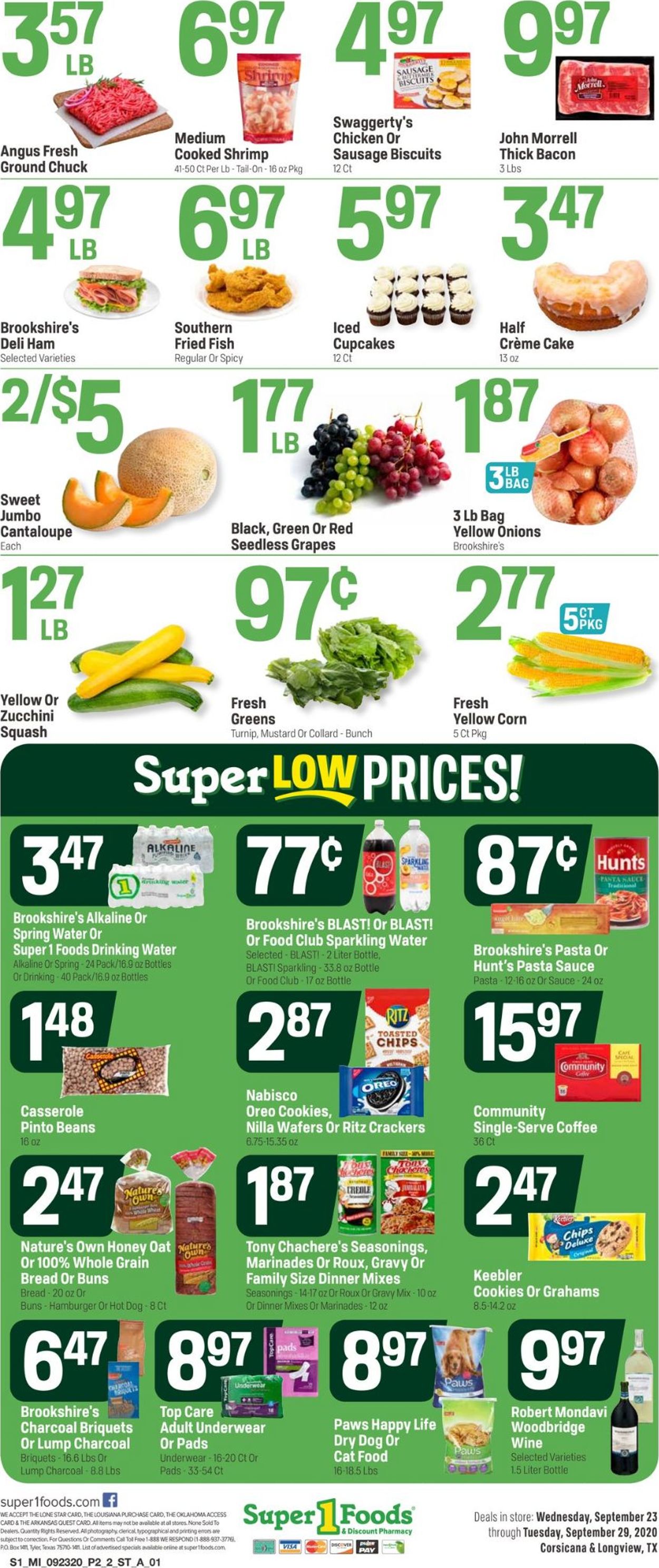Super 1 Foods Ad from 09/23/2020