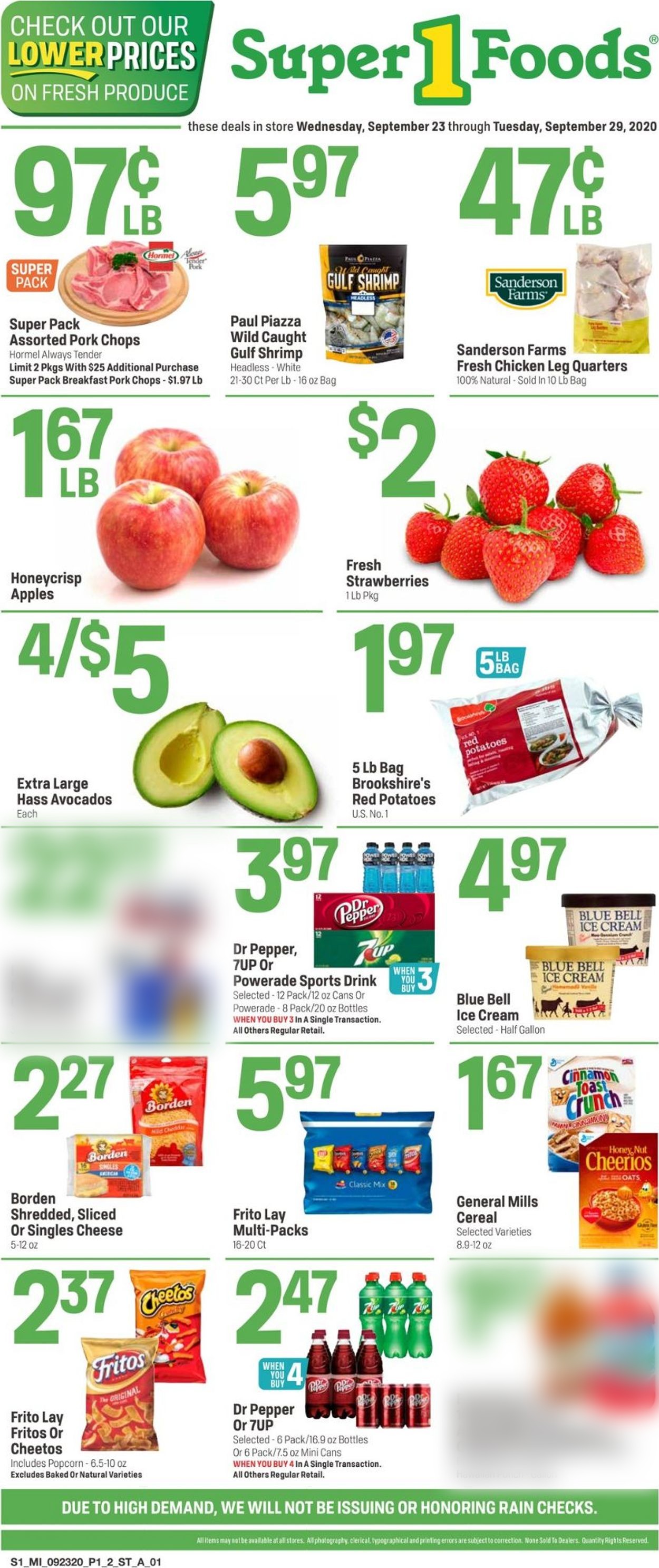 Super 1 Foods Ad from 09/23/2020