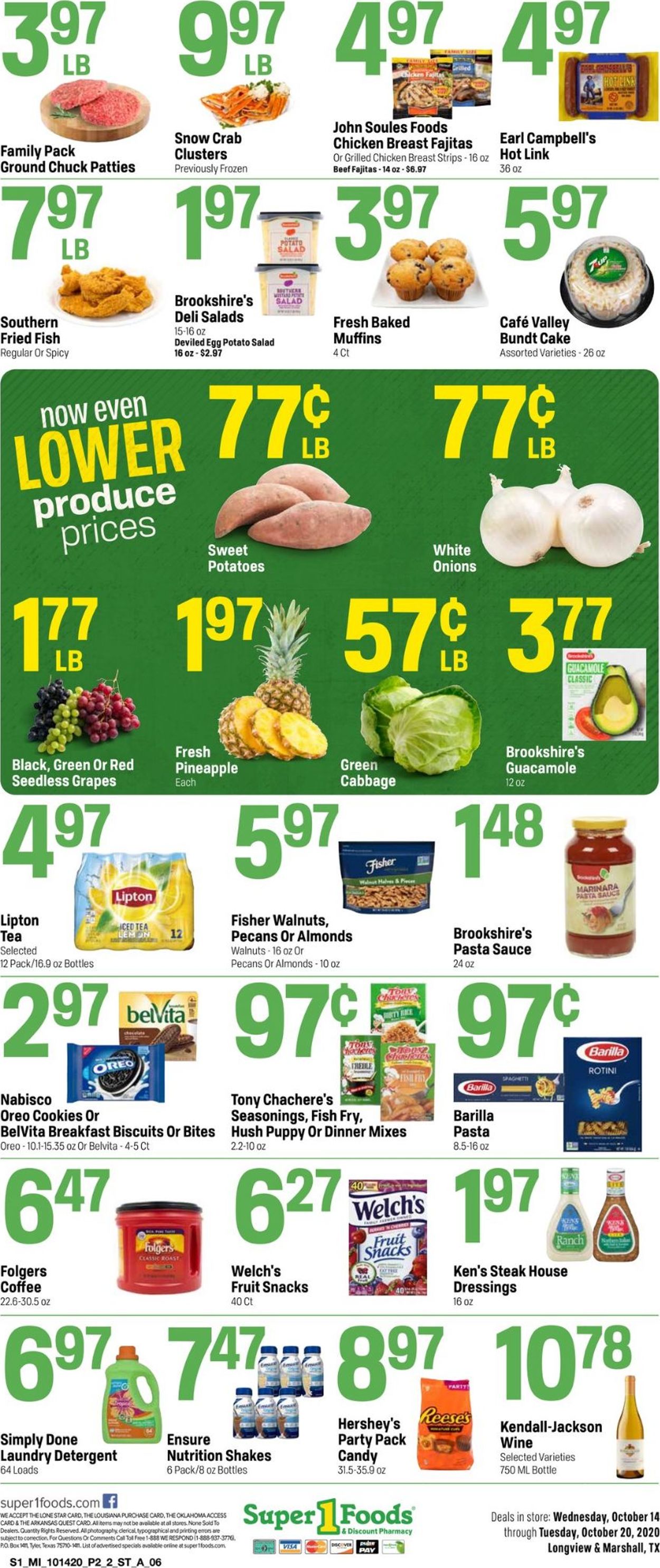 Super 1 Foods Ad from 10/14/2020