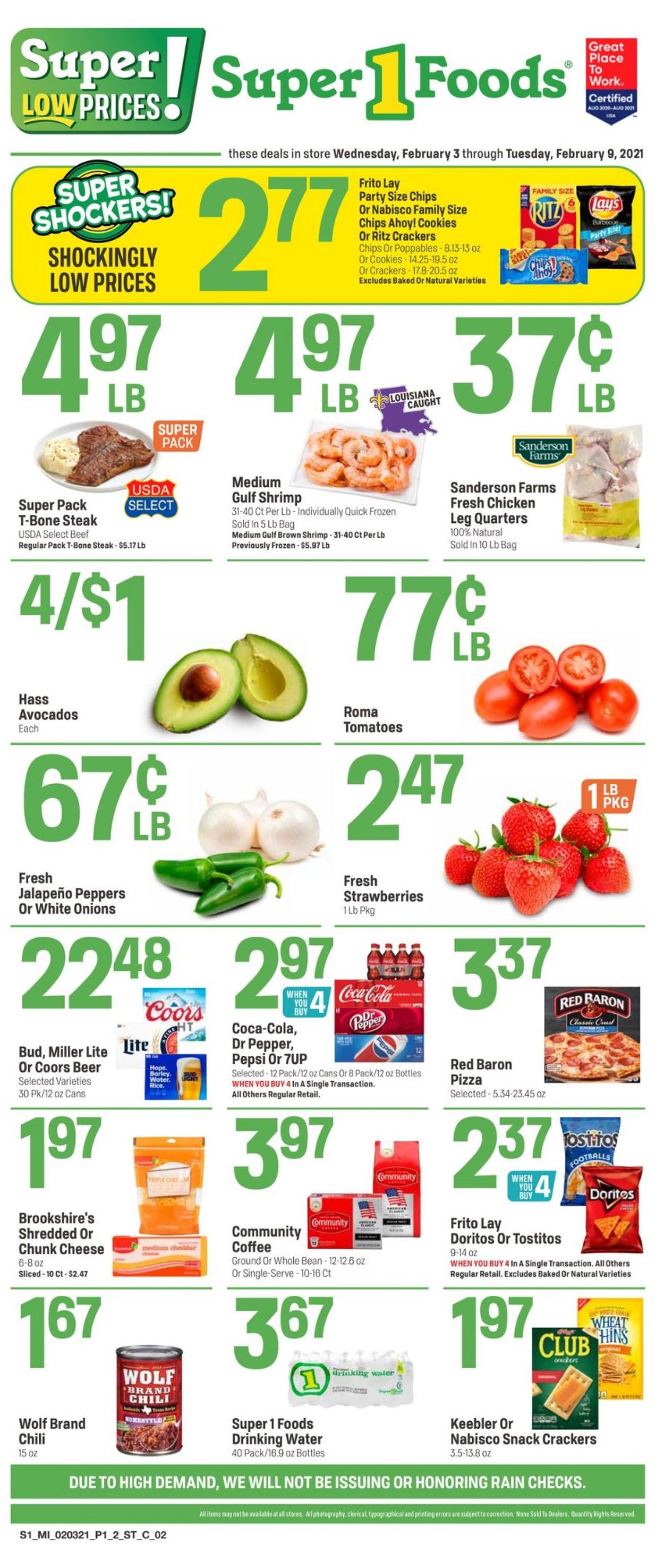 Super 1 Foods Ad from 02/03/2021