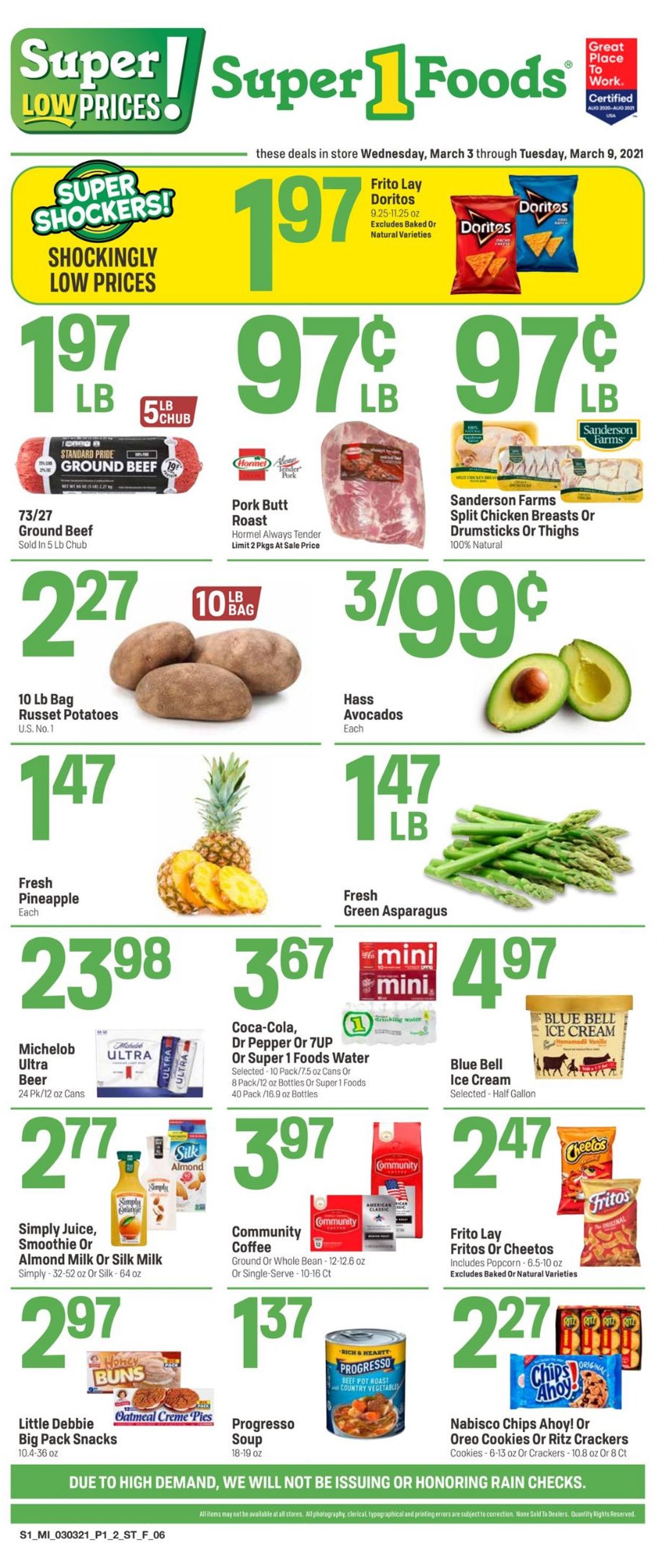Super 1 Foods Ad from 03/03/2021