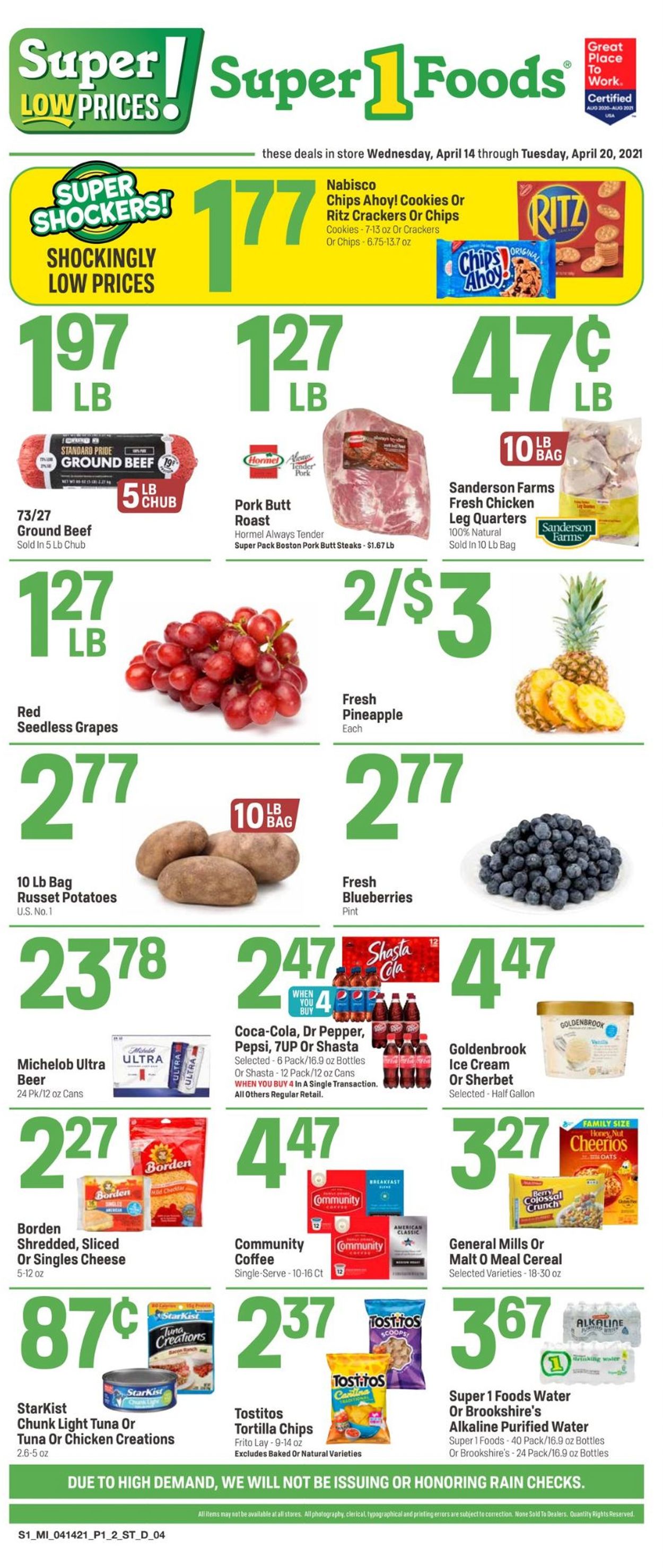 Super 1 Foods Ad from 04/14/2021