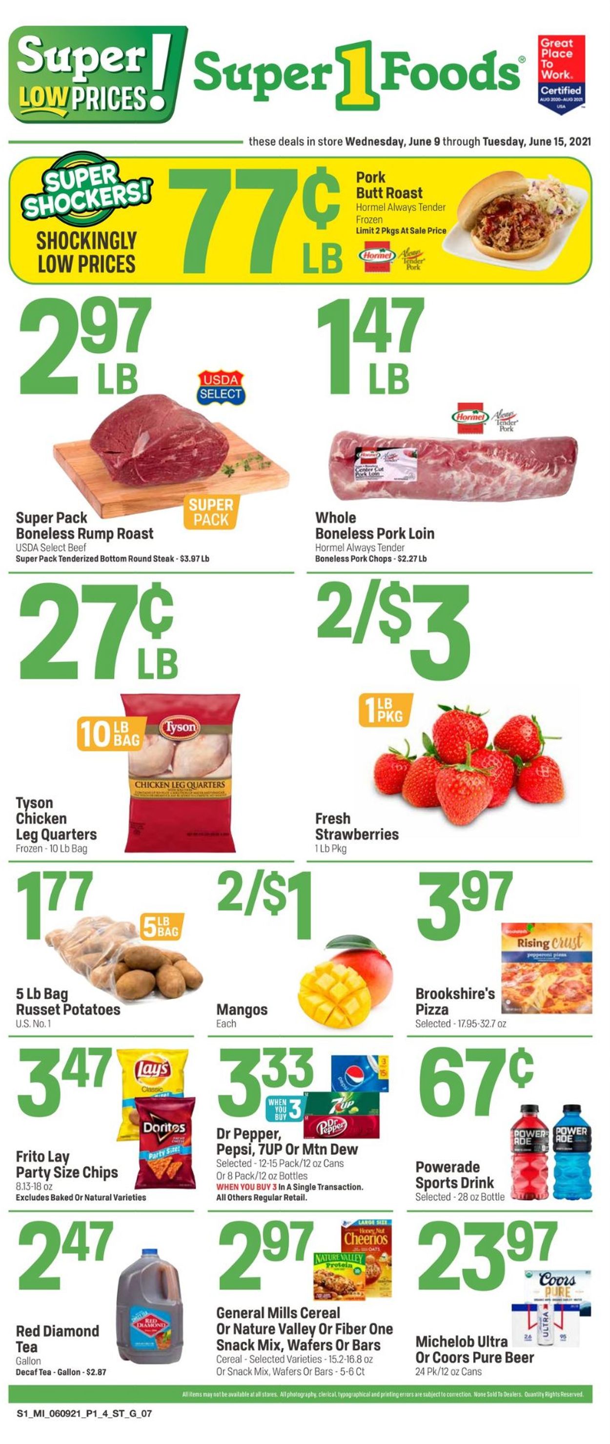 Super 1 Foods Ad from 06/09/2021