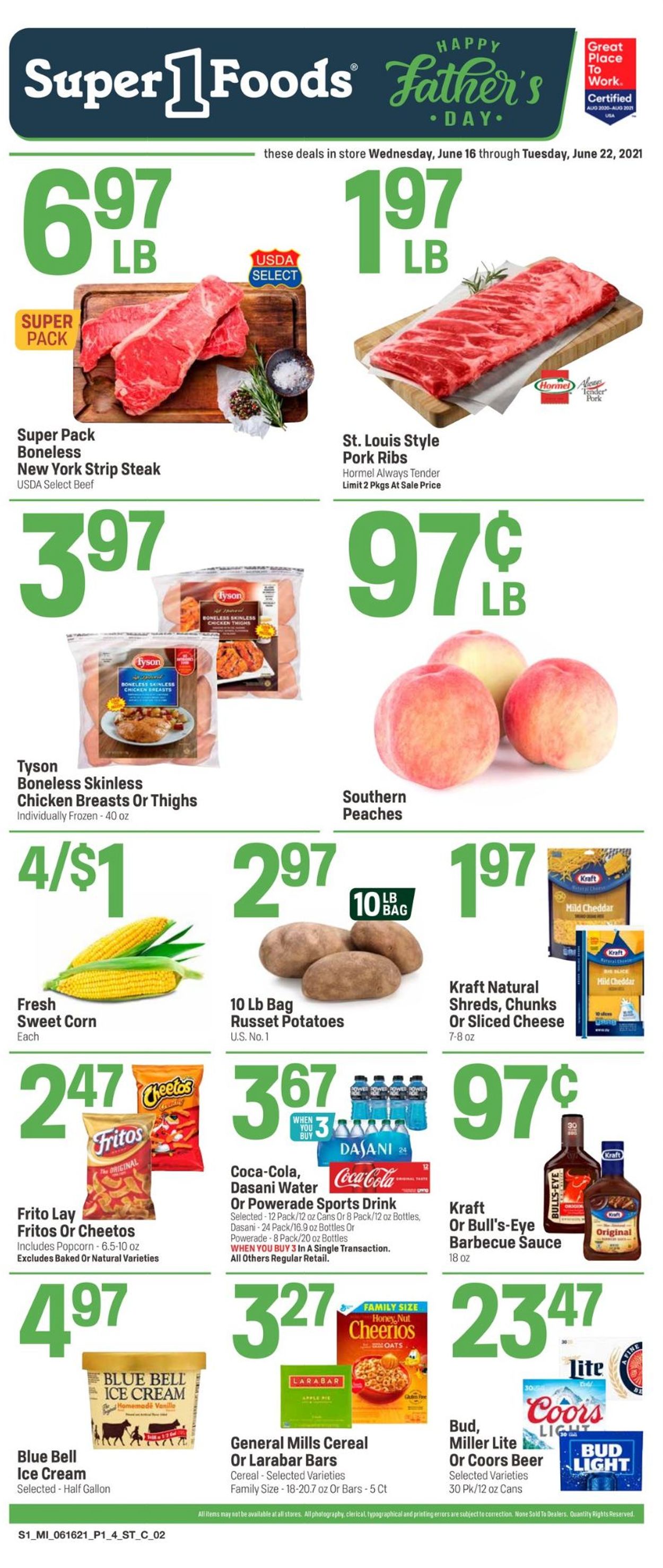 Super 1 Foods Ad from 06/16/2021
