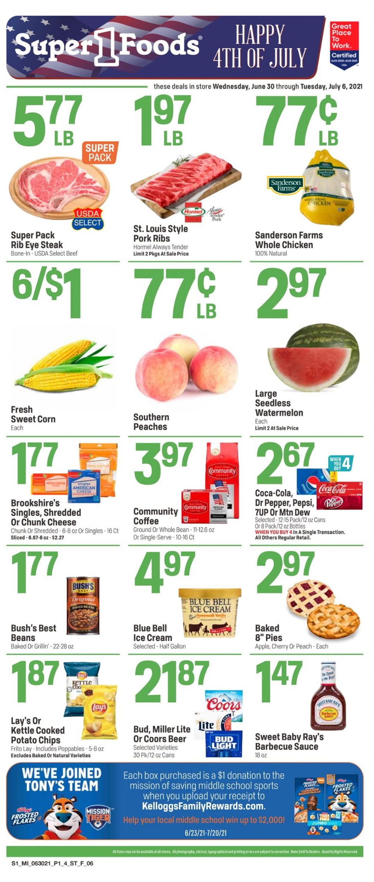 Super 1 Foods Ad from 06/30/2021
