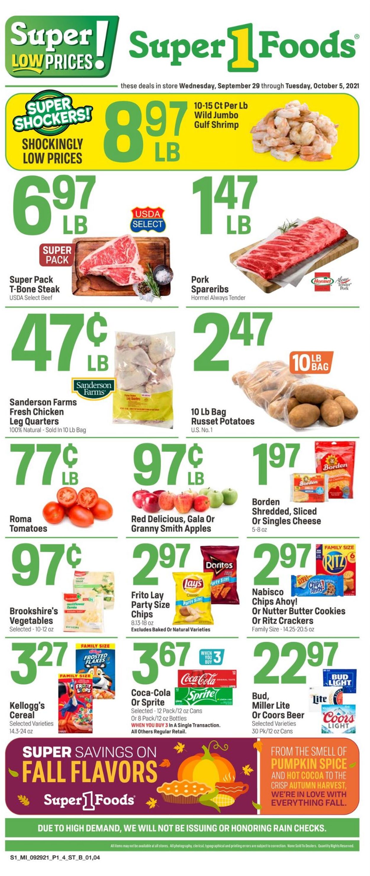 Super 1 Foods Ad from 09/29/2021
