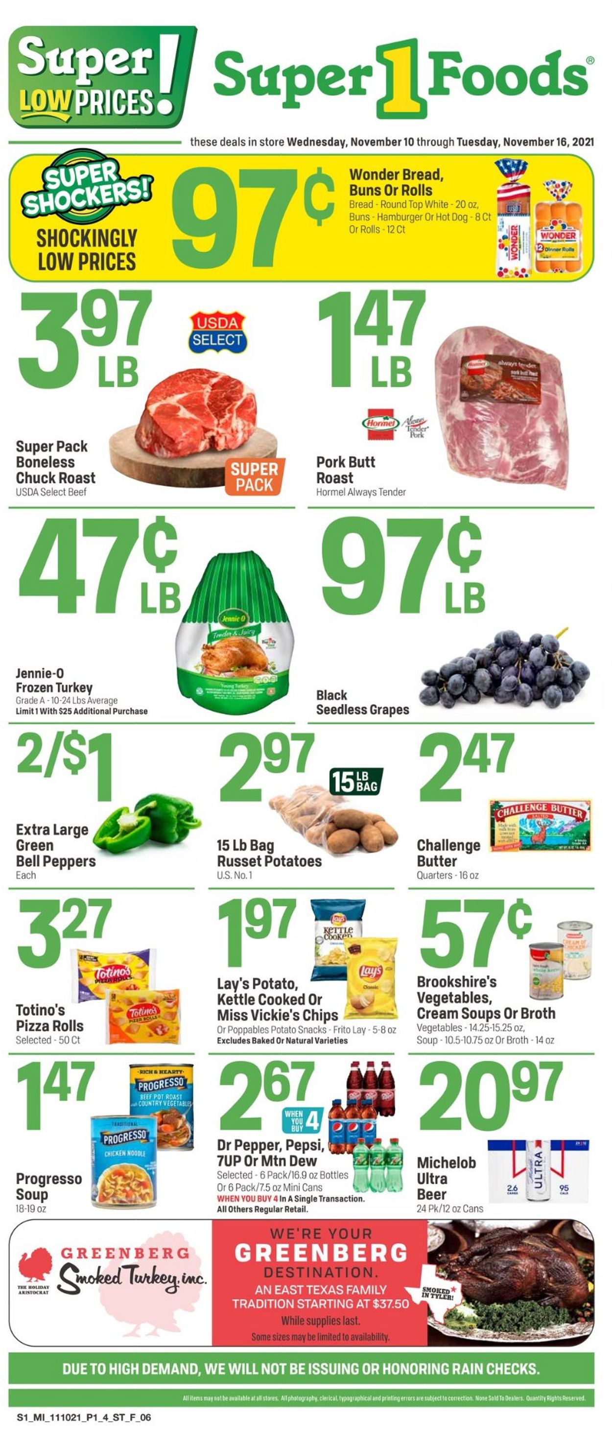 Super 1 Foods Ad from 11/10/2021