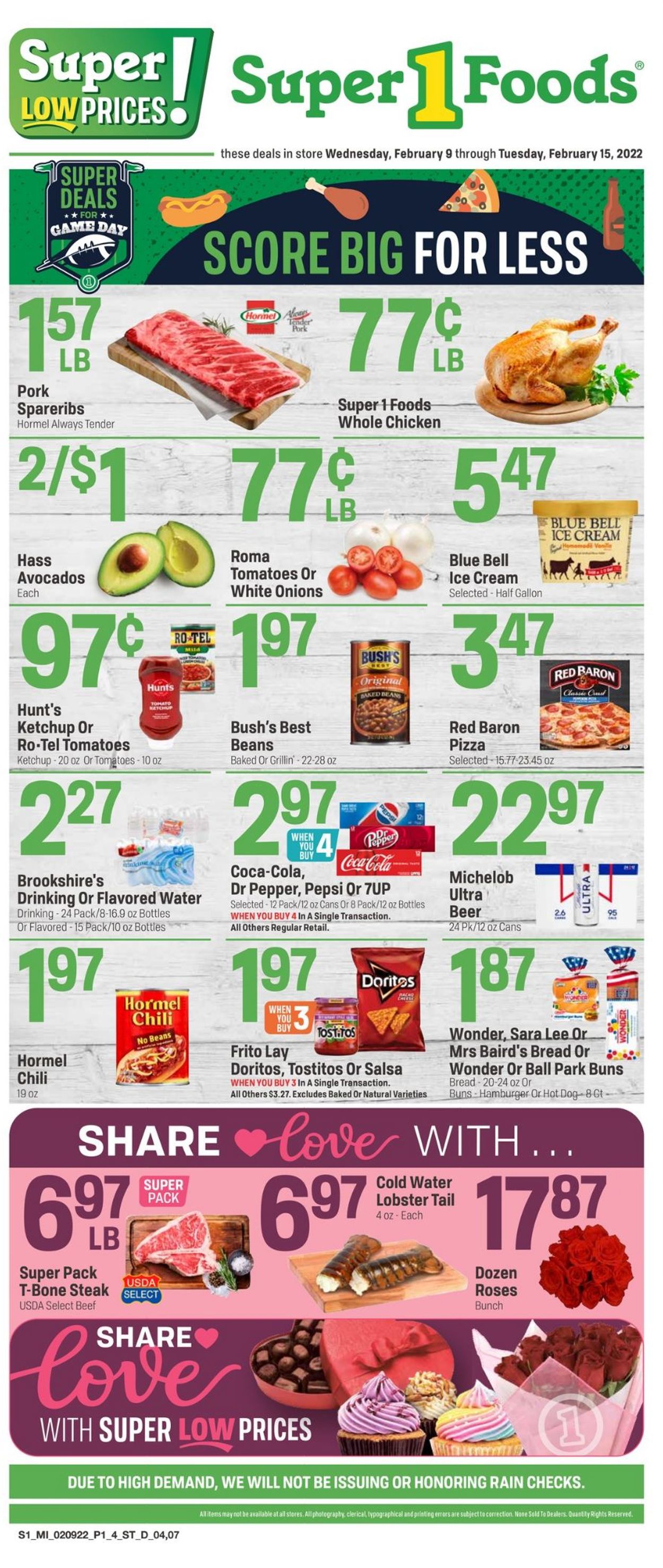 Super 1 Foods Ad from 02/09/2022