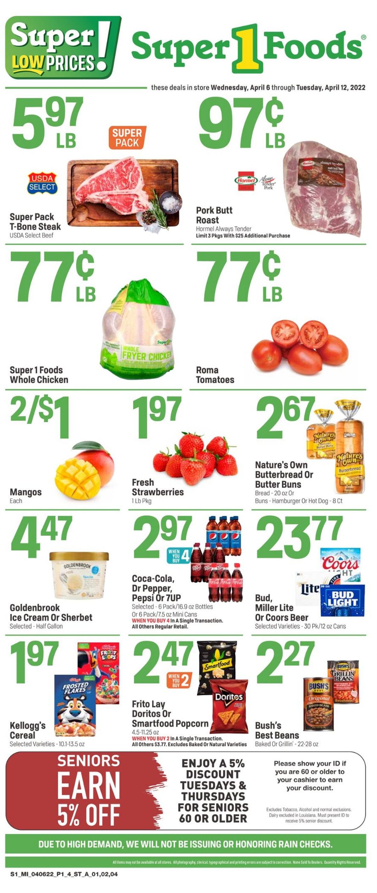 Super 1 Foods Ad from 04/06/2022