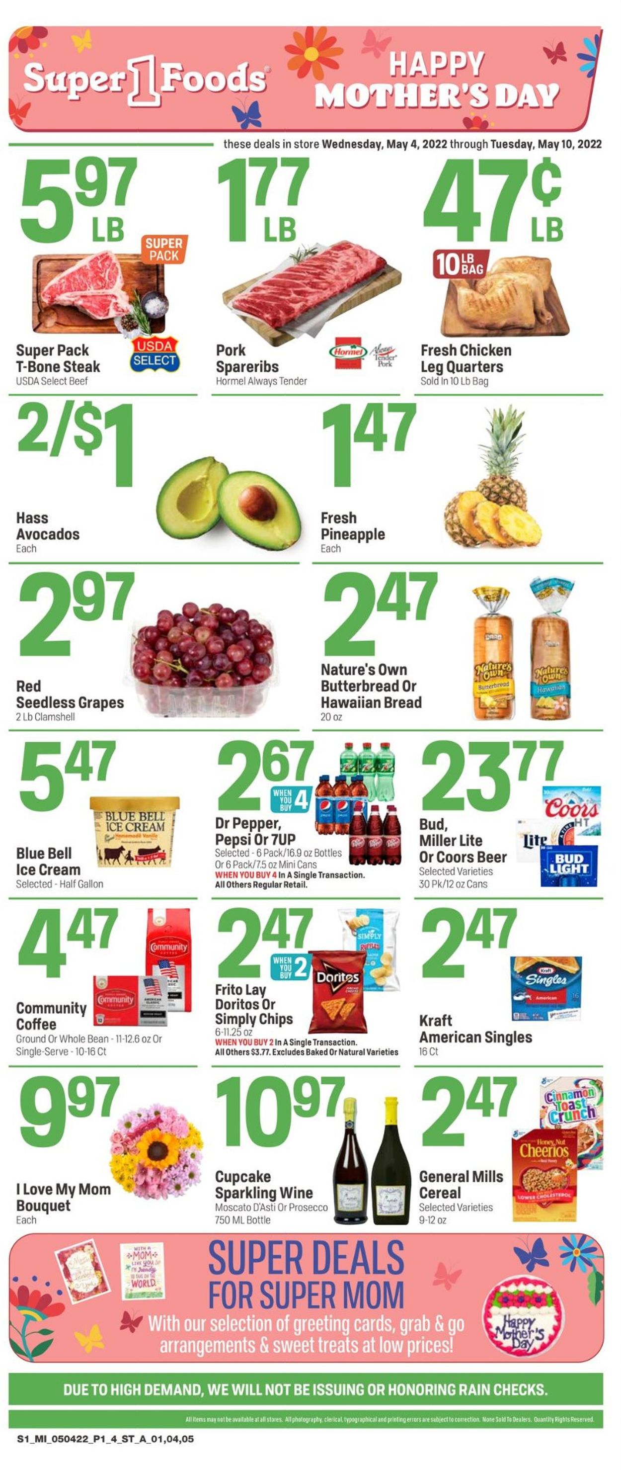 Super 1 Foods Ad from 05/04/2022