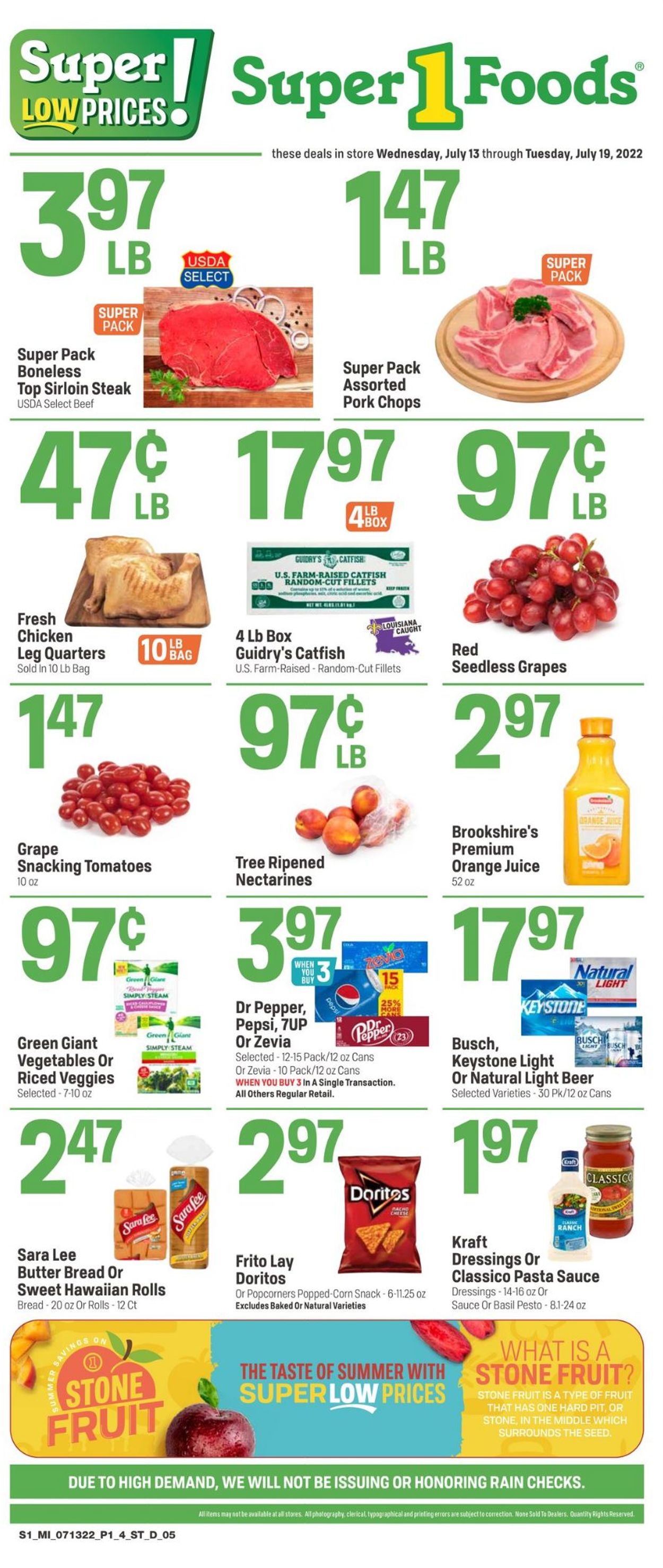 Super 1 Foods Ad from 07/13/2022