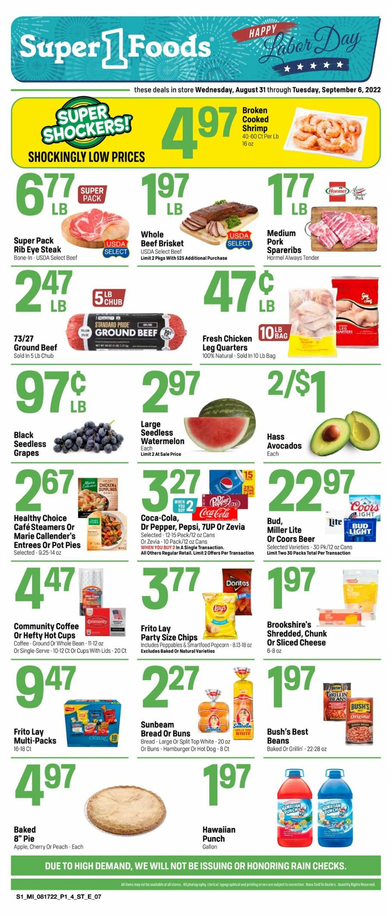 Super 1 Foods Ad from 08/31/2022