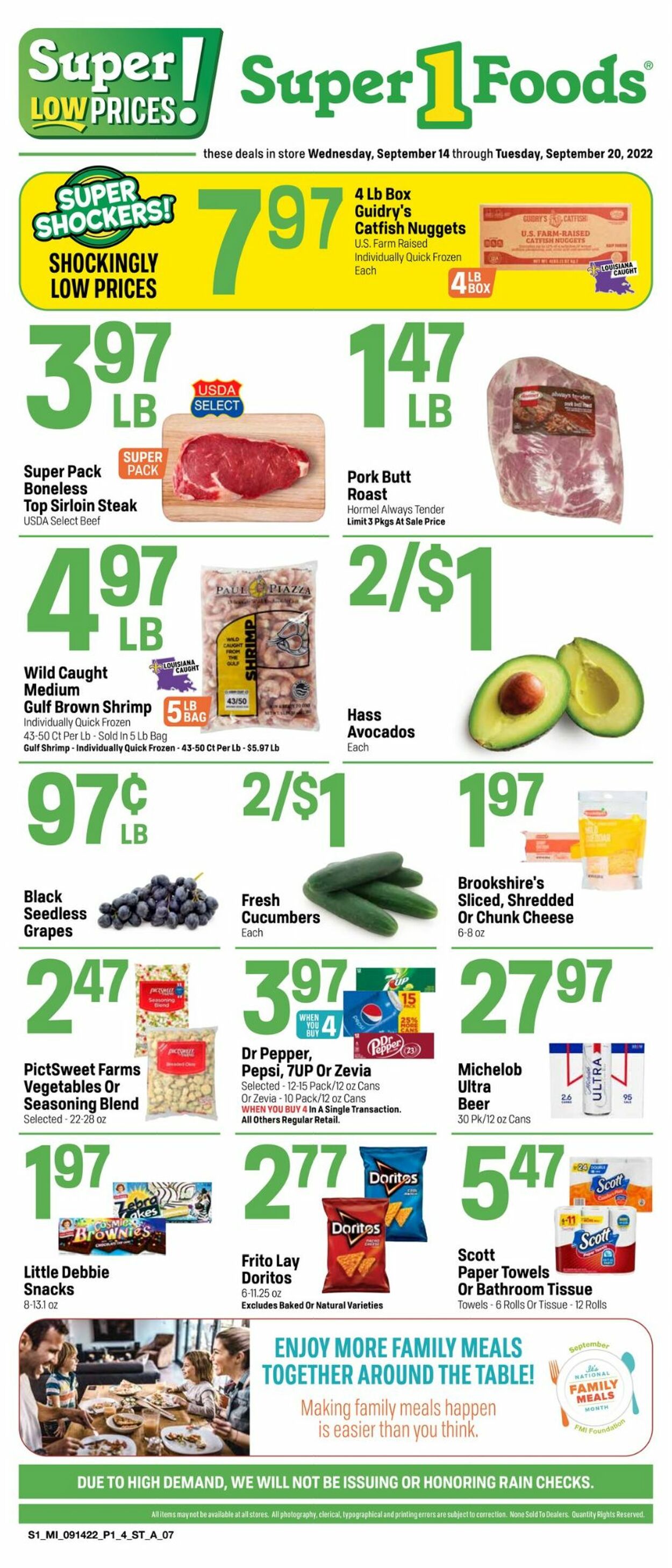 Super 1 Foods Ad from 09/14/2022