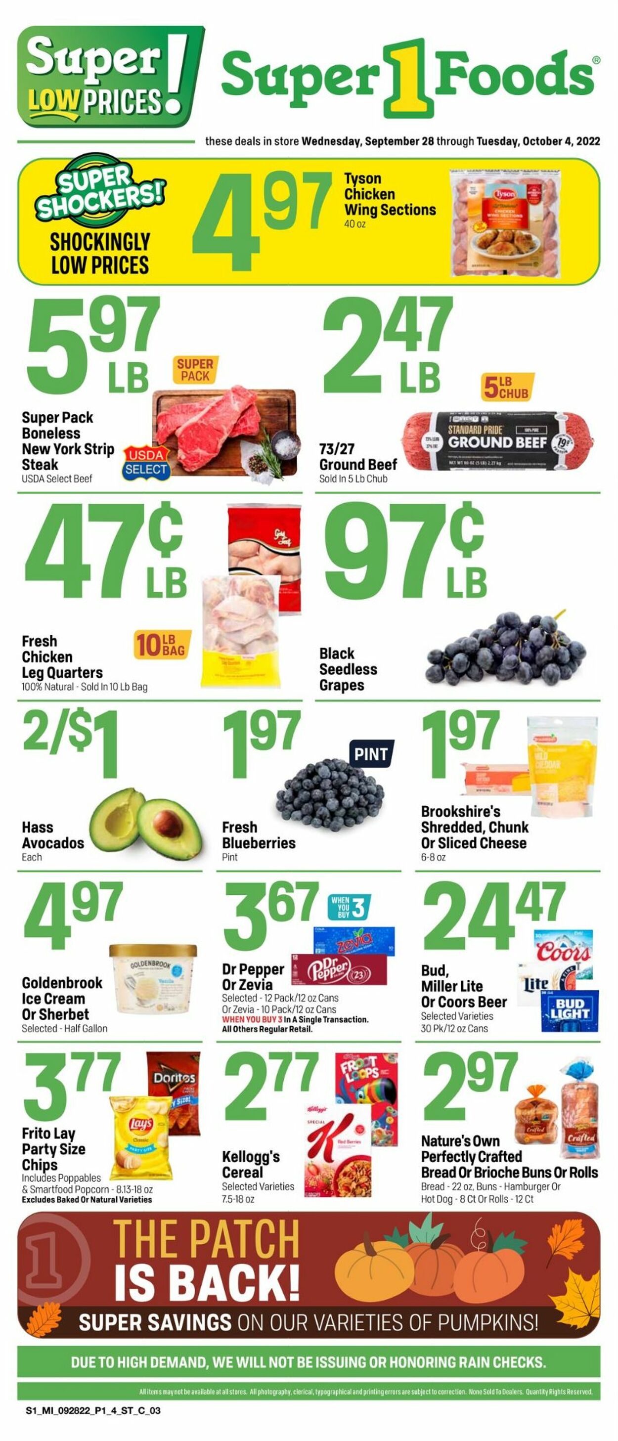Super 1 Foods Ad from 09/28/2022