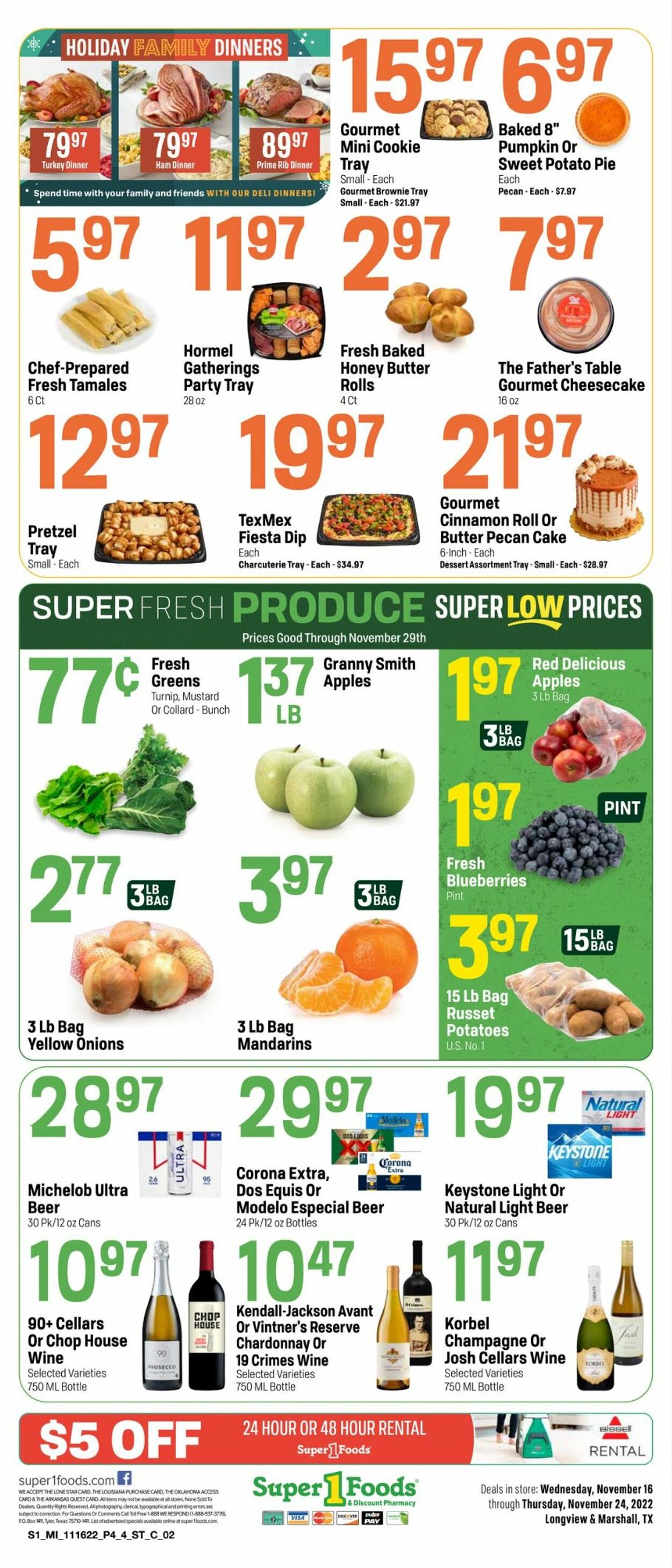 Super 1 Foods Ad from 11/16/2022