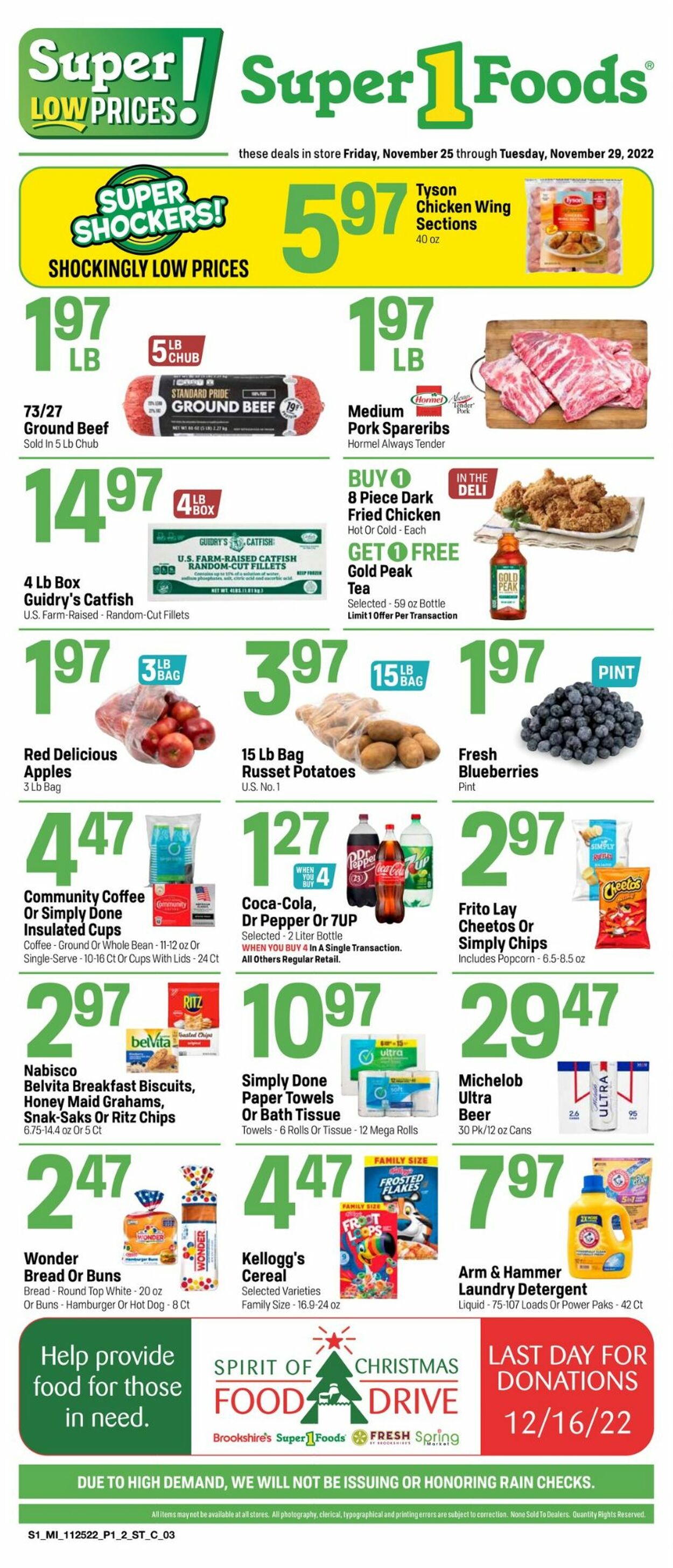 Super 1 Foods Ad from 11/25/2022