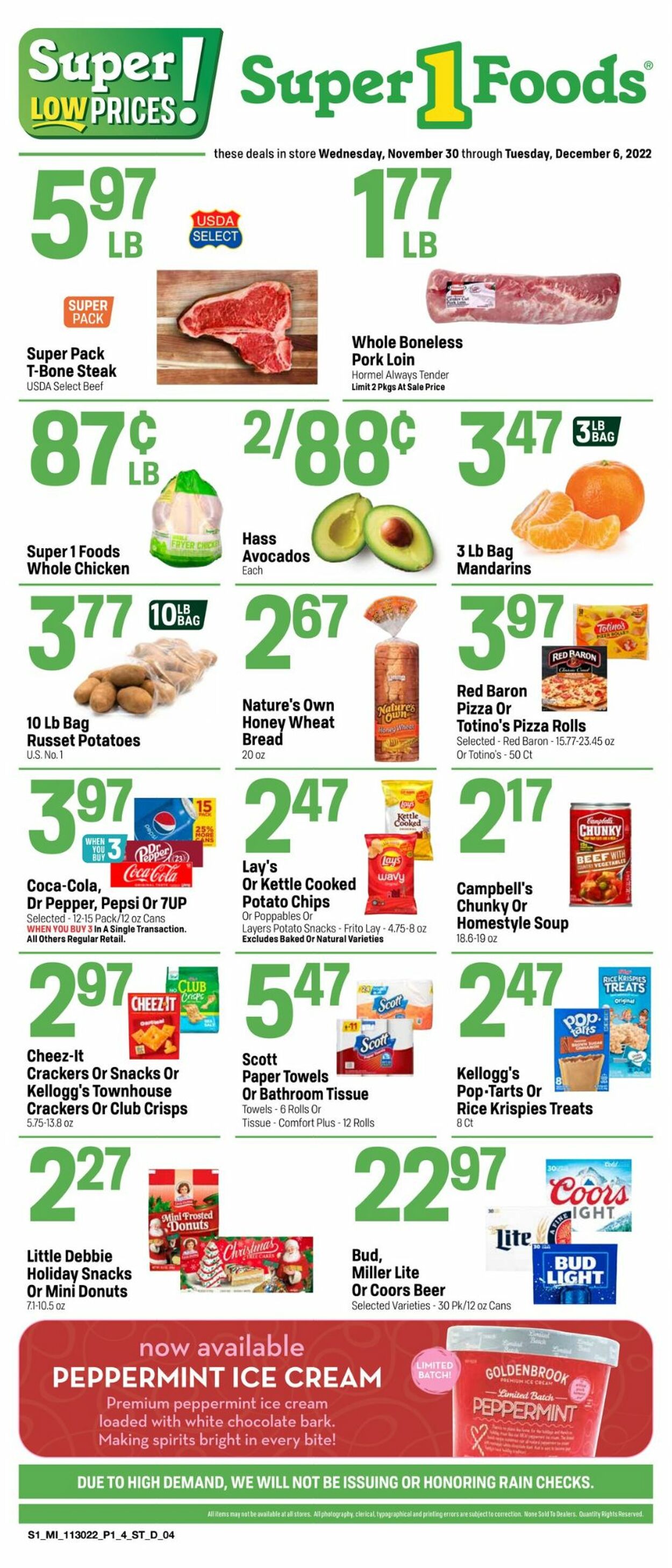 Super 1 Foods Ad from 11/30/2022