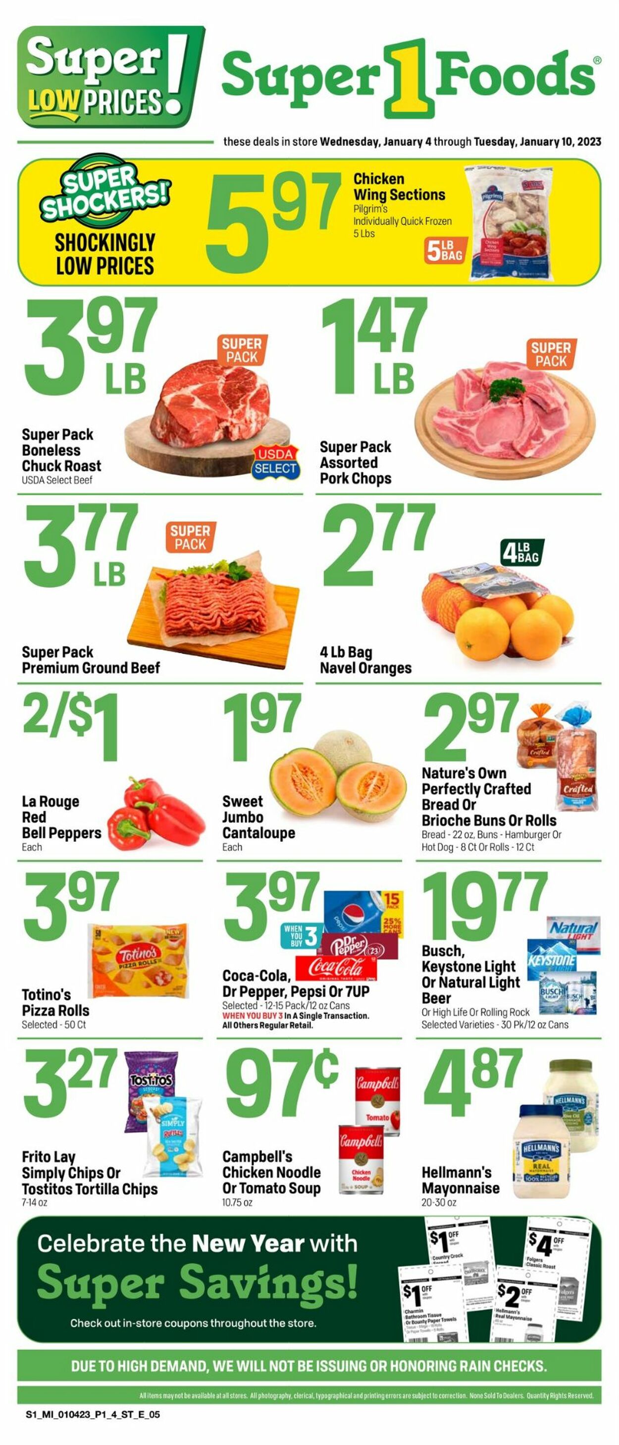 Super 1 Foods Ad from 01/04/2023