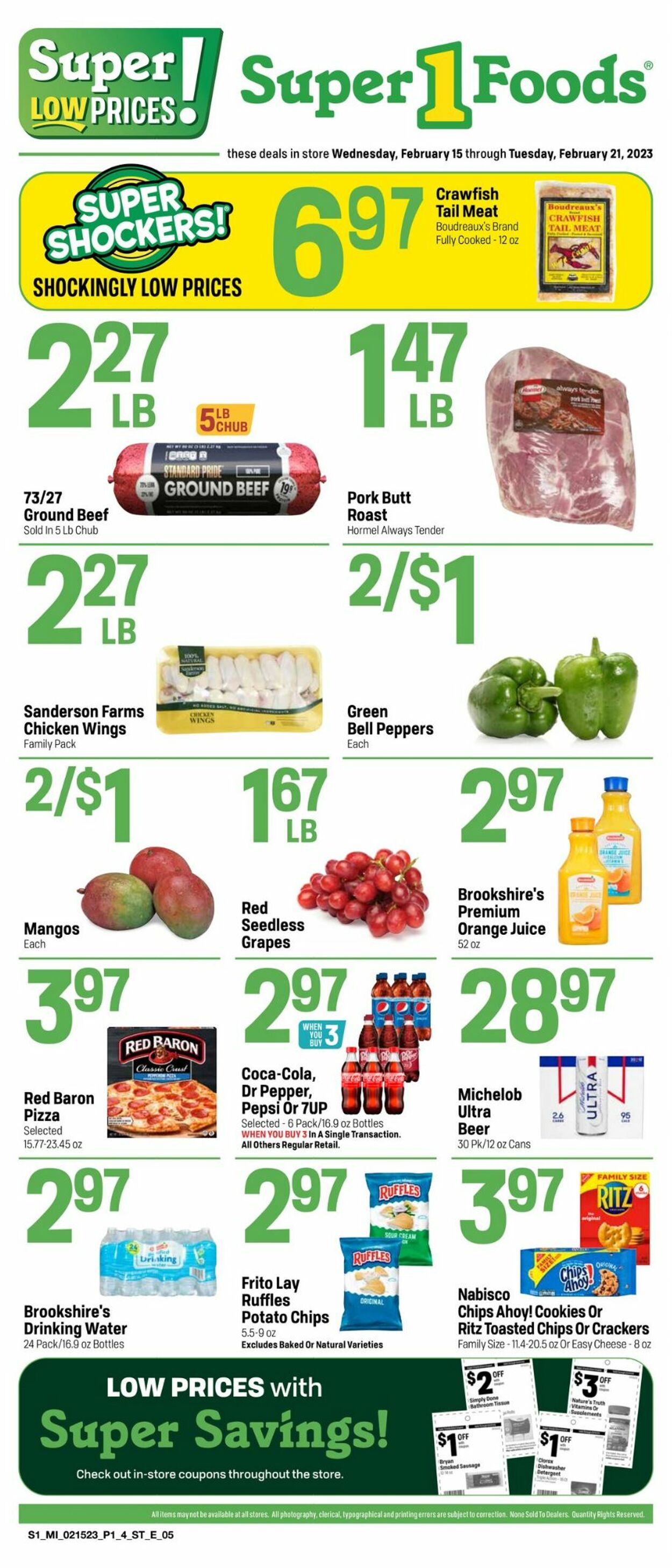 Super 1 Foods Ad from 02/15/2023